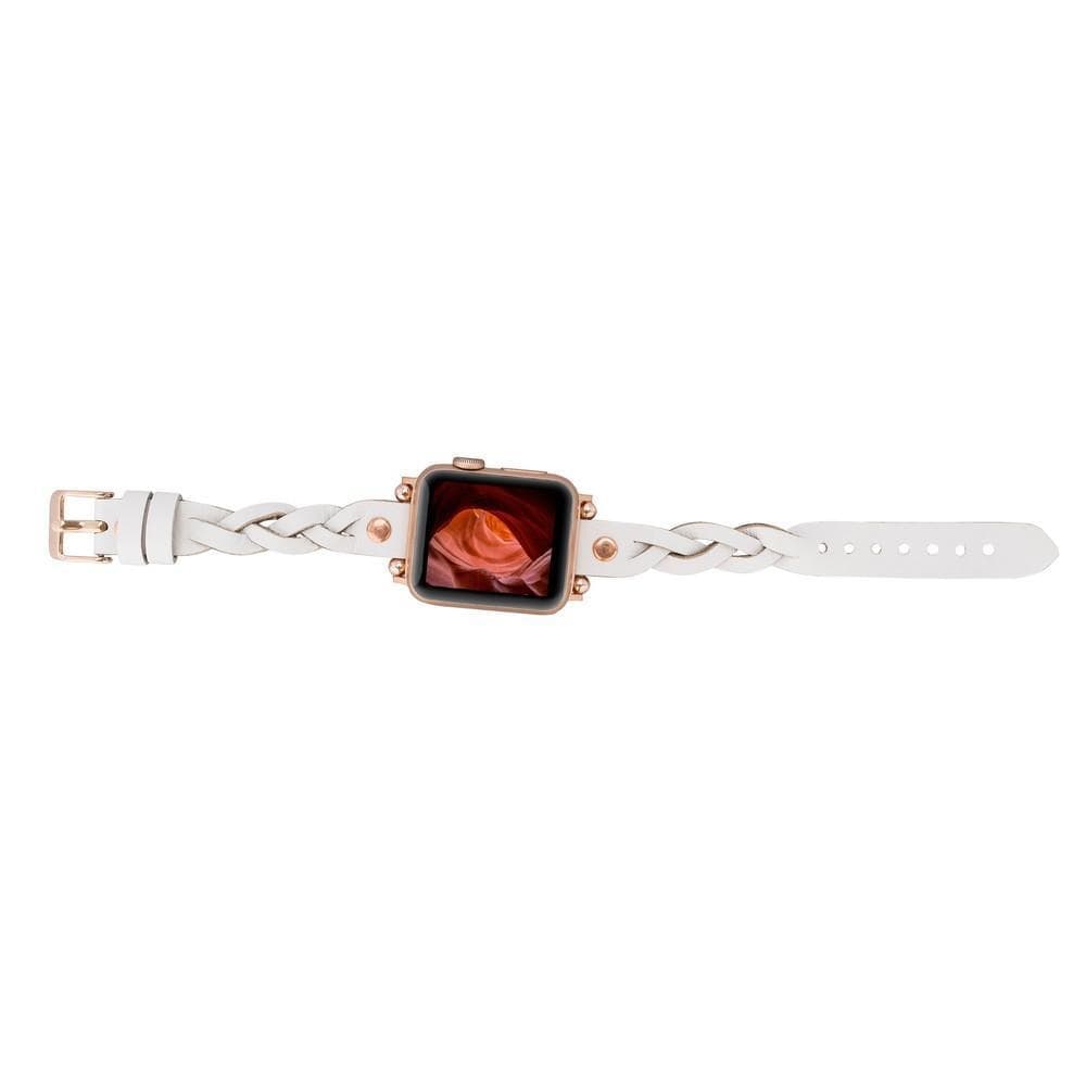 Leather Apple Watch Bands - Ferro Braided Wanda Rose Gold Trok Style Bouletta