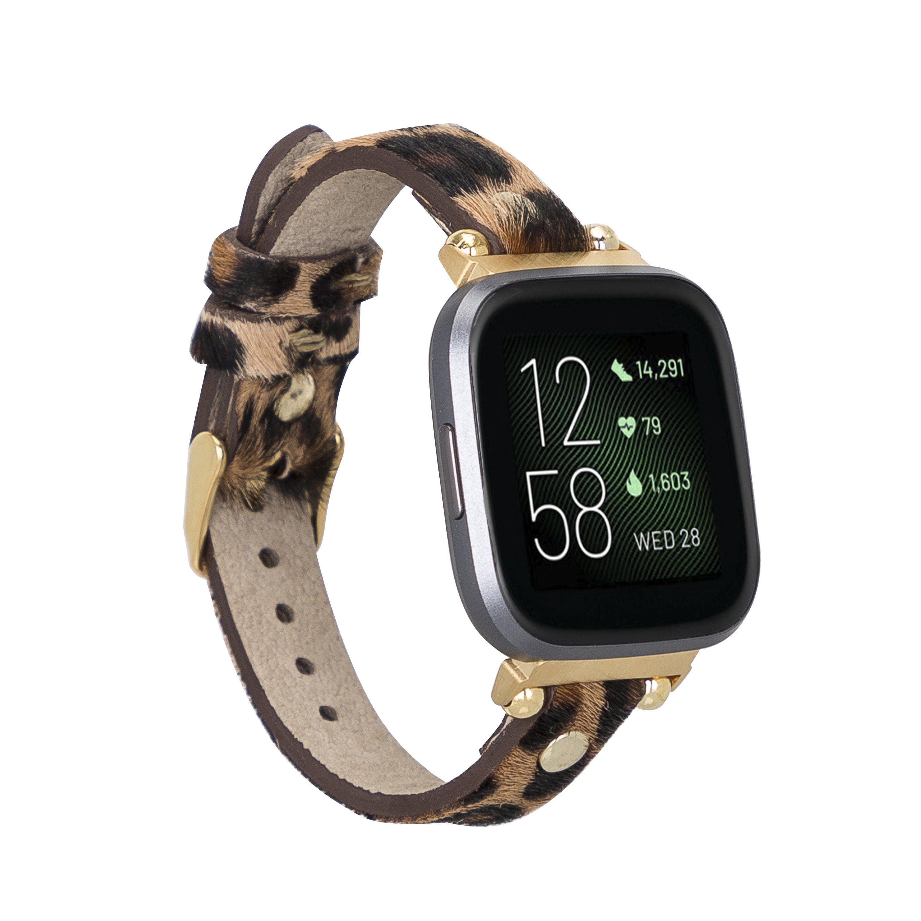Leather Apple Watch Bands - Ferro Gold Trok Style lEO1 Leopar Tüylü Hairy Bouletta