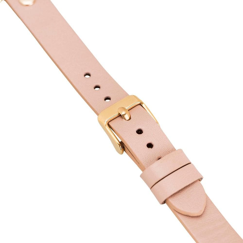 Leather Apple Watch Bands - Ferro Gold Trok Style Bouletta