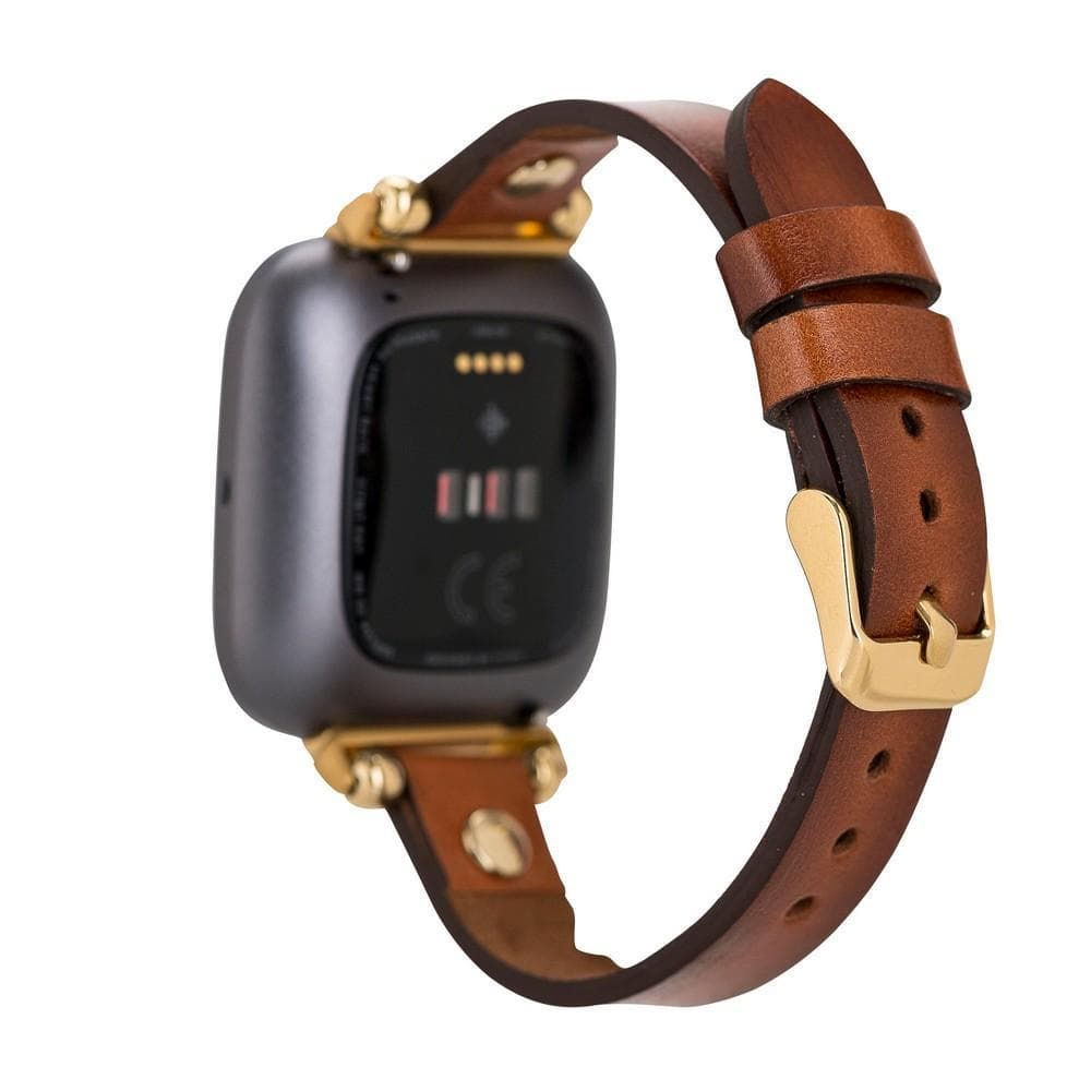 Leather Apple Watch Bands - Ferro Gold Trok Style Bouletta