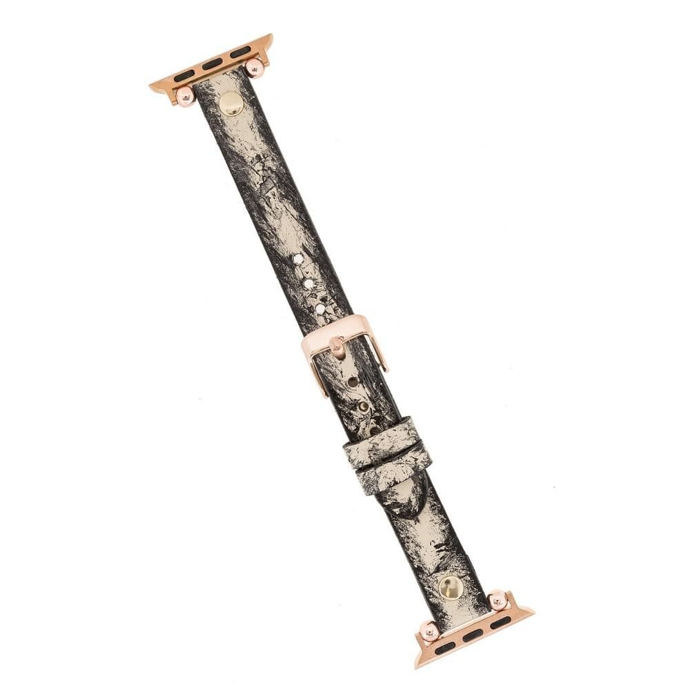 Leather Apple Watch Bands - Ferro Gold Trok Style Bouletta