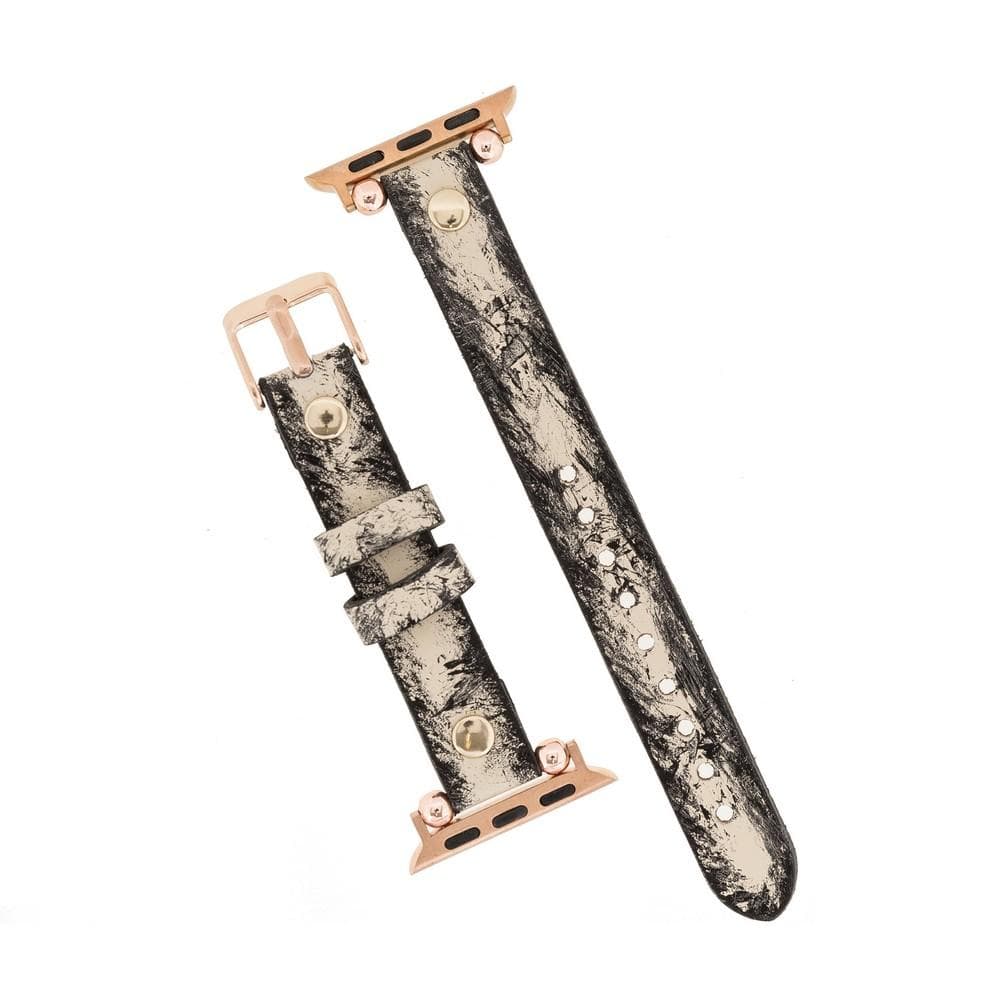 Leather Apple Watch Bands - Ferro Gold Trok Style Bouletta