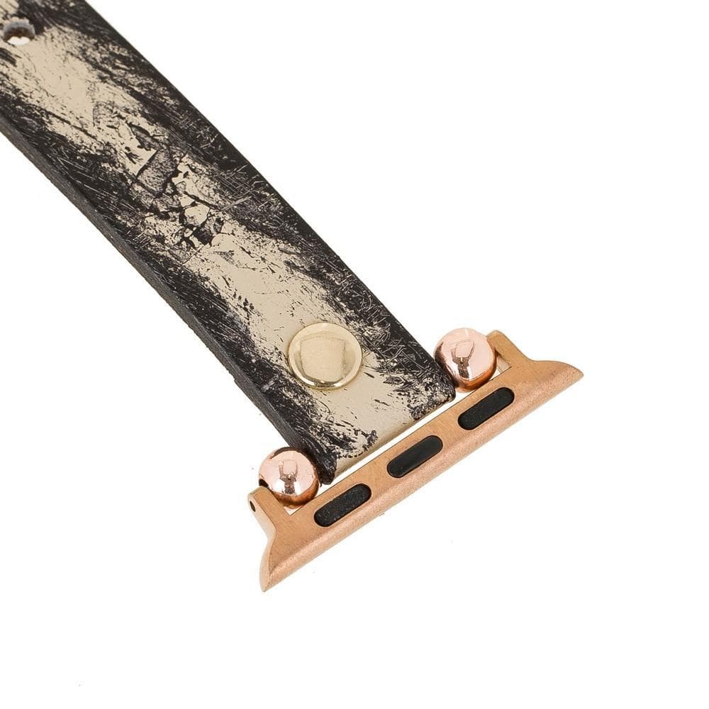 Leather Apple Watch Bands - Ferro Gold Trok Style Bouletta