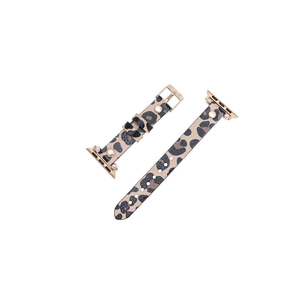 Leather Apple Watch Bands - Ferro Gold Trok Style Bouletta