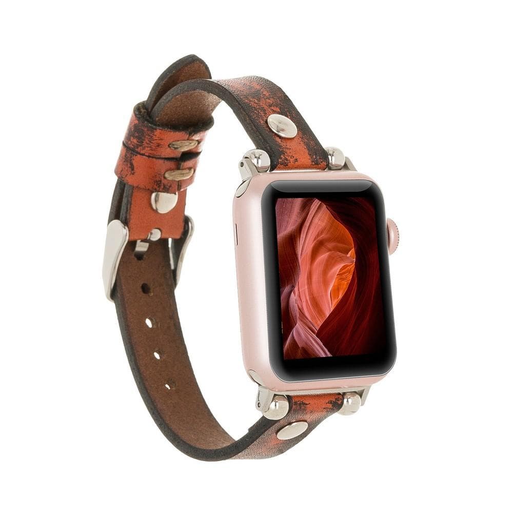 Leather Apple Watch Bands - Ferro Gold Trok Style V8 Bouletta