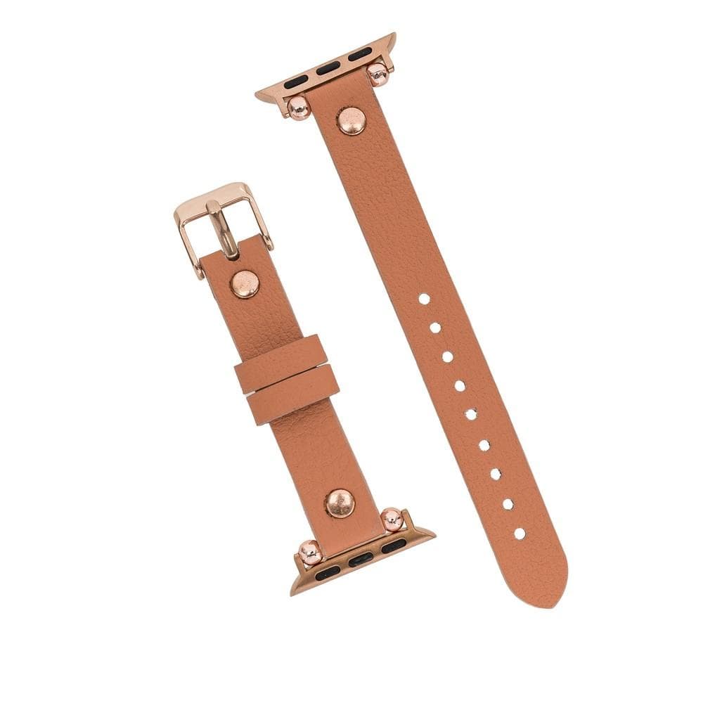 Leather Apple Watch Bands - Ferro Rose Gold Trok Style Bouletta