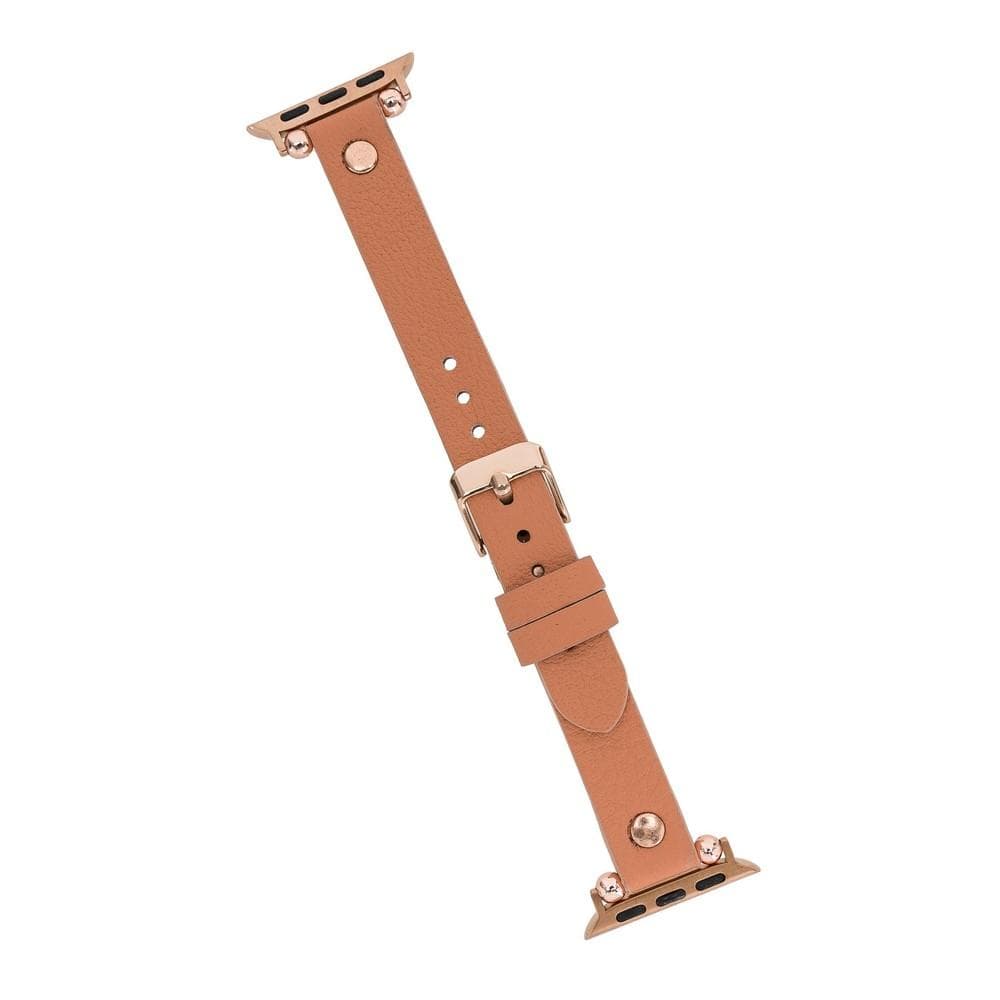 Leather Apple Watch Bands - Ferro Rose Gold Trok Style Bouletta