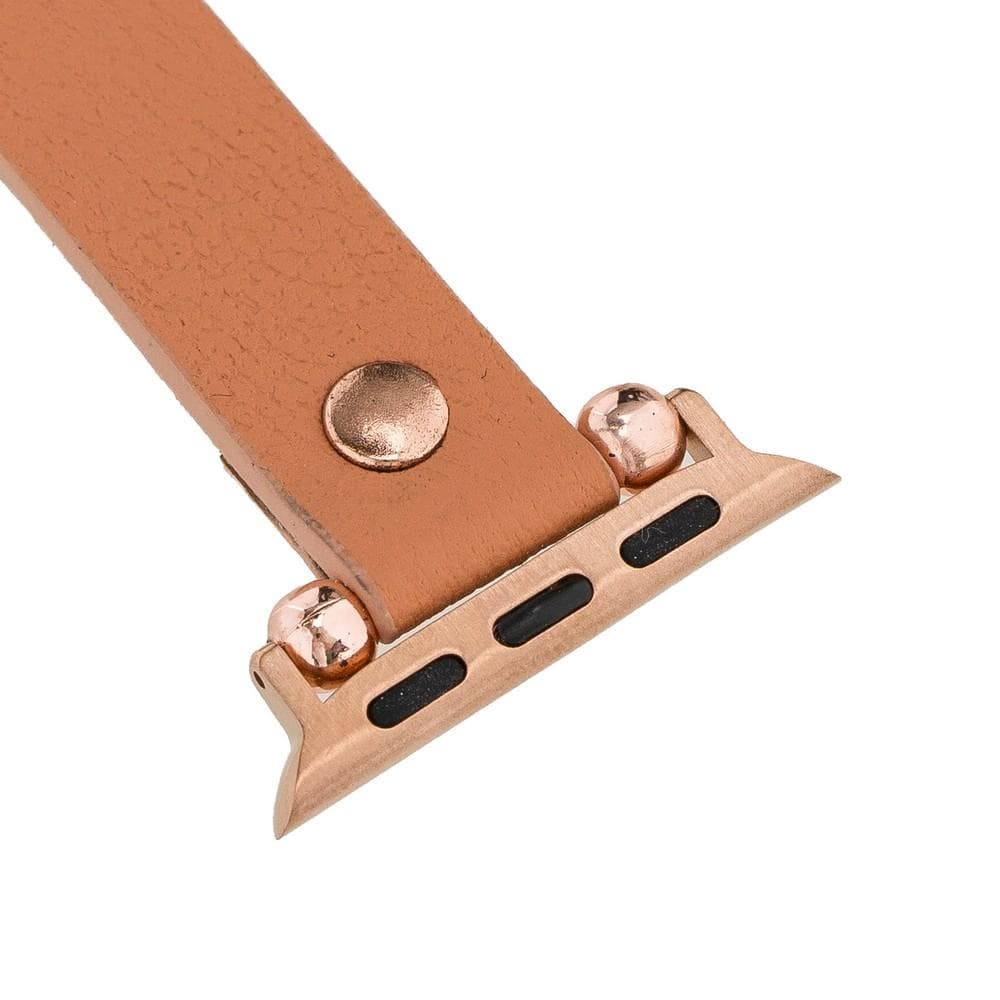 Leather Apple Watch Bands - Ferro Rose Gold Trok Style Bouletta