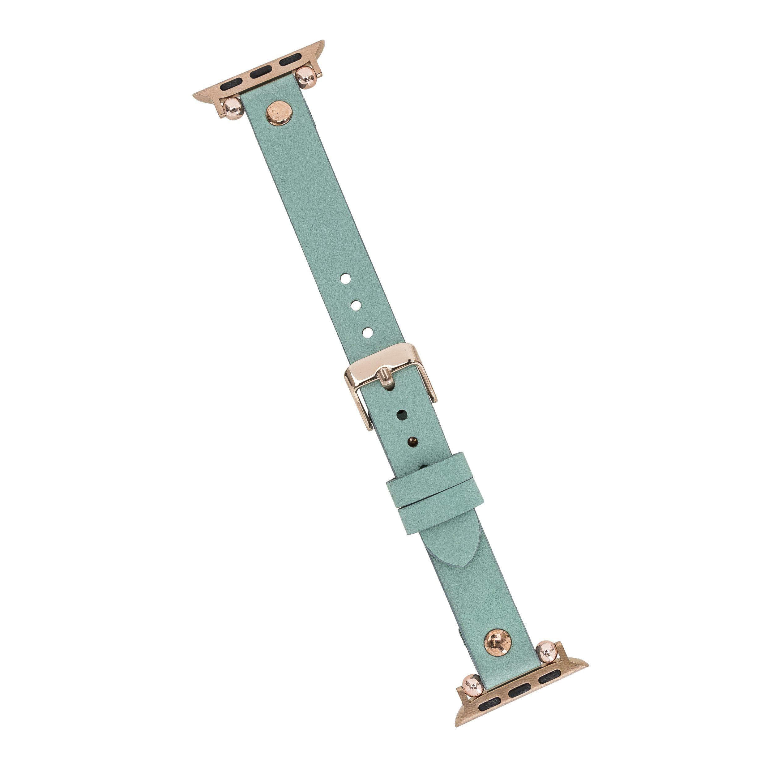 Leather Apple Watch Bands - Ferro Rose Gold Trok Style Bouletta