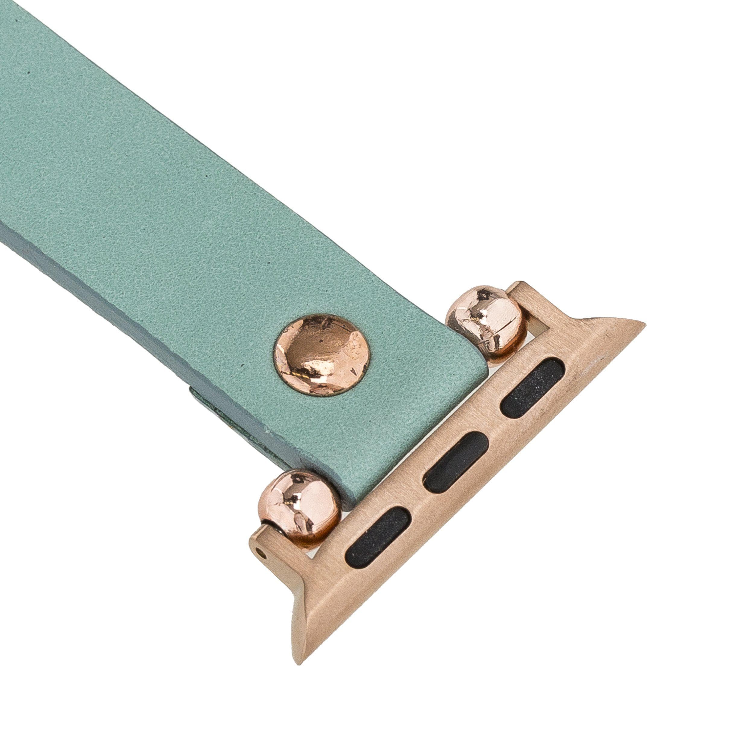 Leather Apple Watch Bands - Ferro Rose Gold Trok Style Bouletta