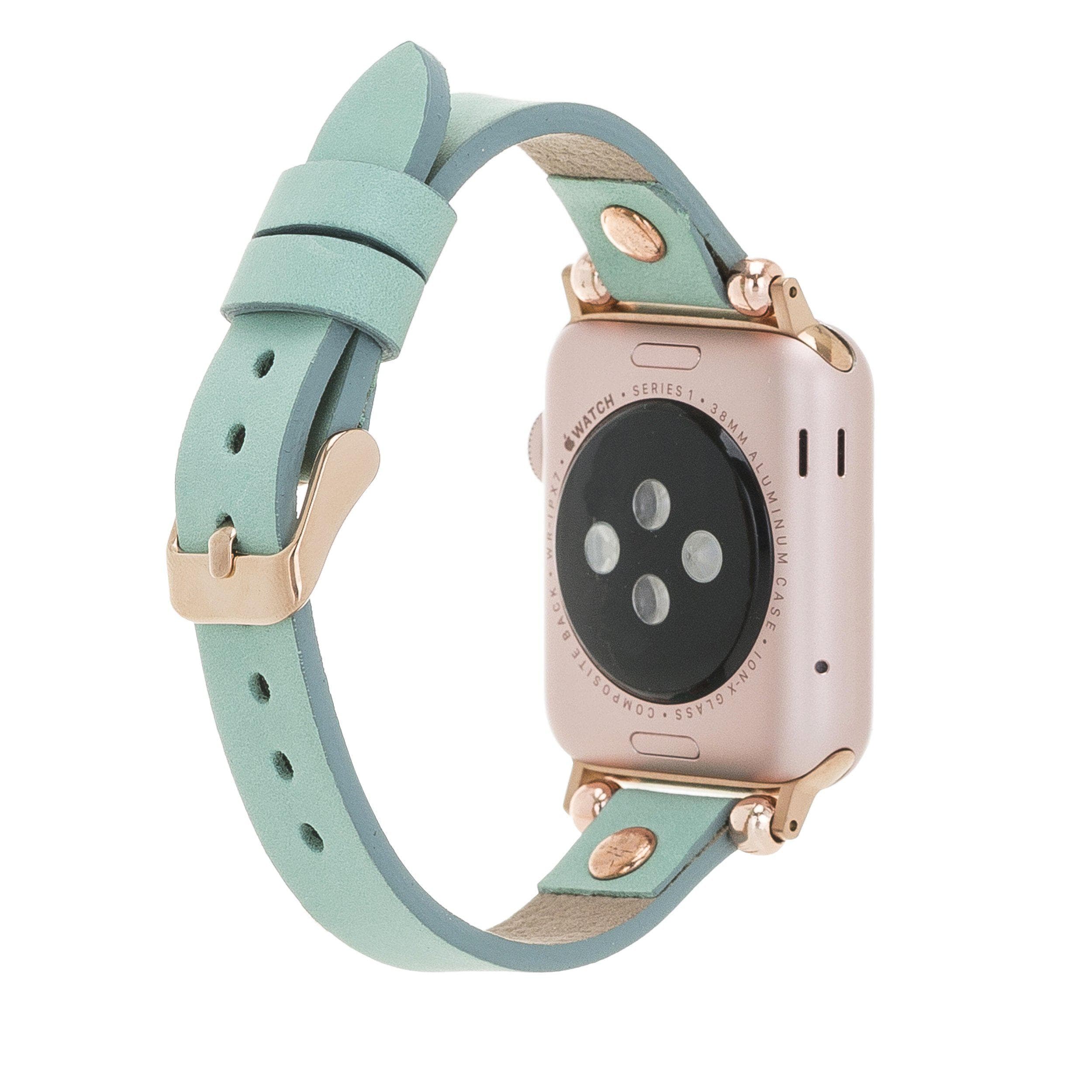 Leather Apple Watch Bands - Ferro Rose Gold Trok Style Bouletta