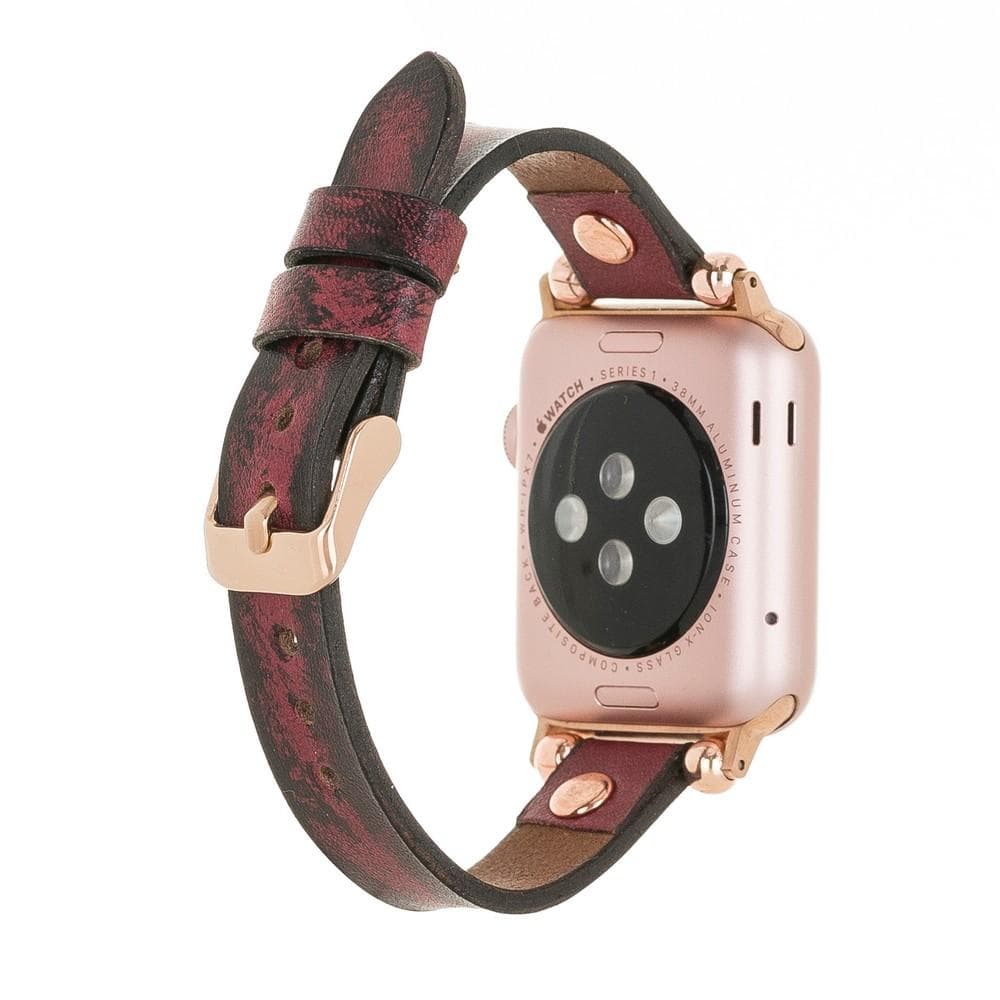 Leather Apple Watch Bands - Ferro Rose Gold Trok Style Bouletta