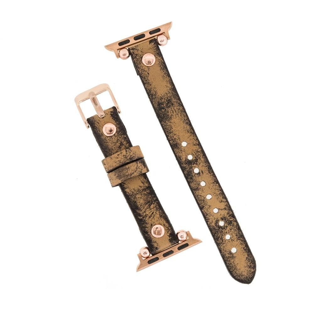 Leather Apple Watch Bands - Ferro Rose Gold Trok Style Bouletta