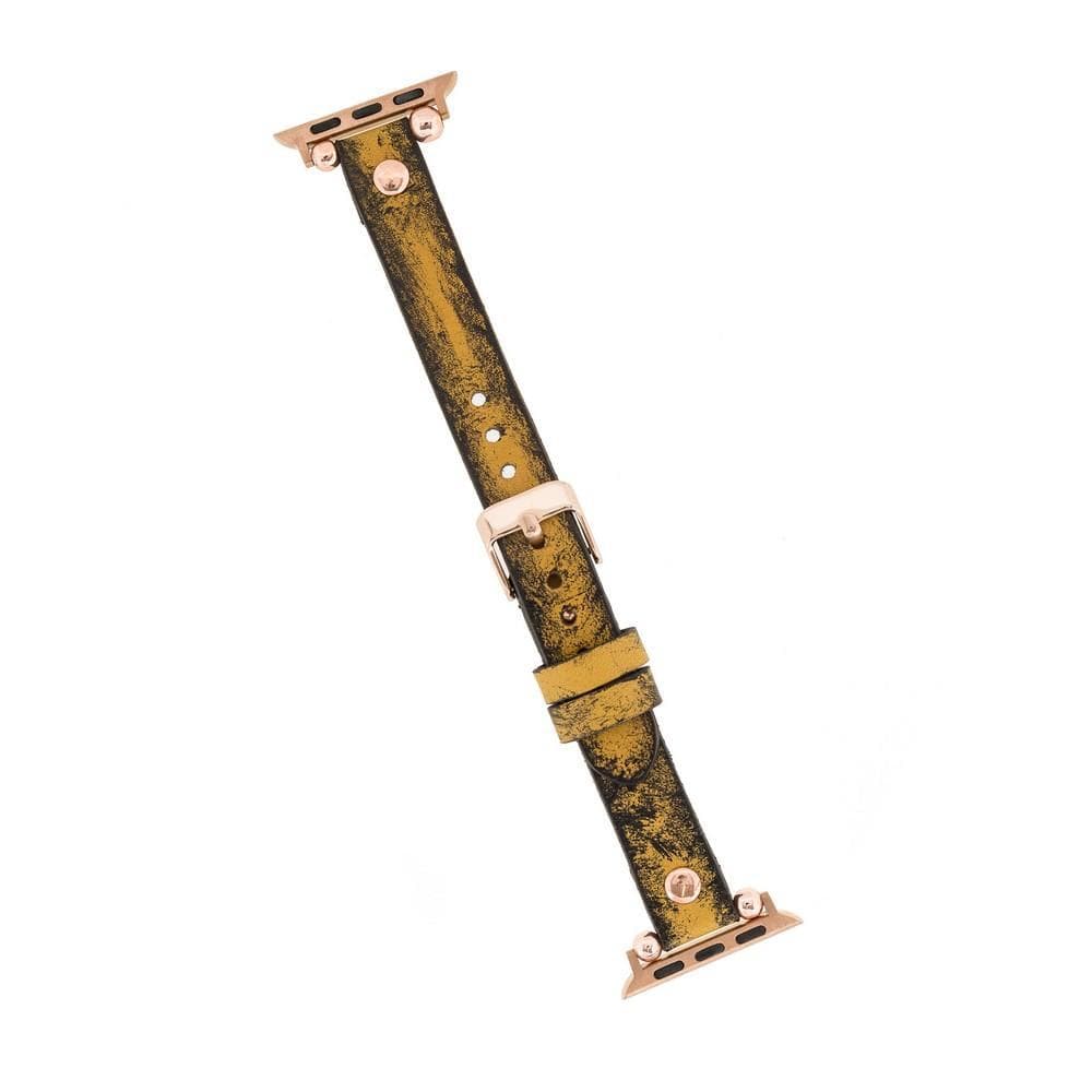 Leather Apple Watch Bands - Ferro Rose Gold Trok Style Bouletta