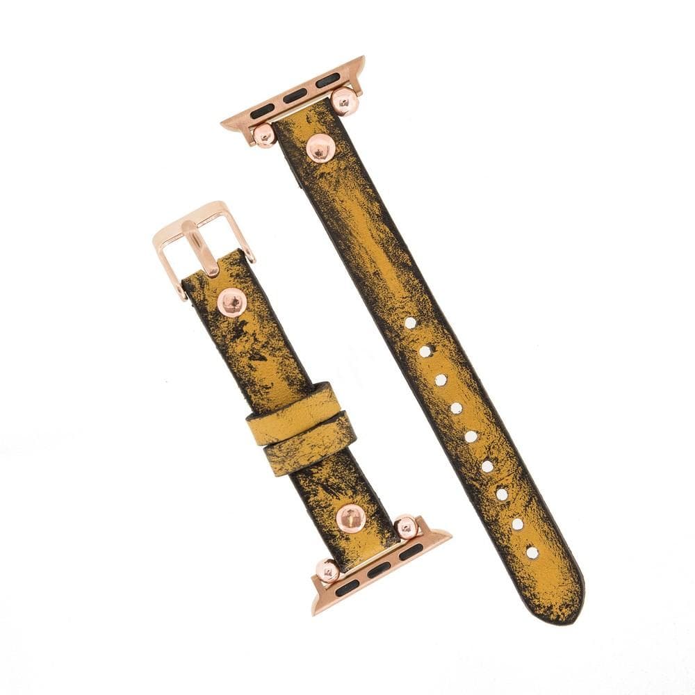 Leather Apple Watch Bands - Ferro Rose Gold Trok Style Bouletta
