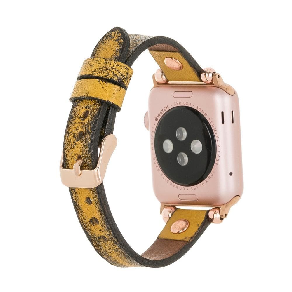 Leather Apple Watch Bands - Ferro Rose Gold Trok Style Bouletta