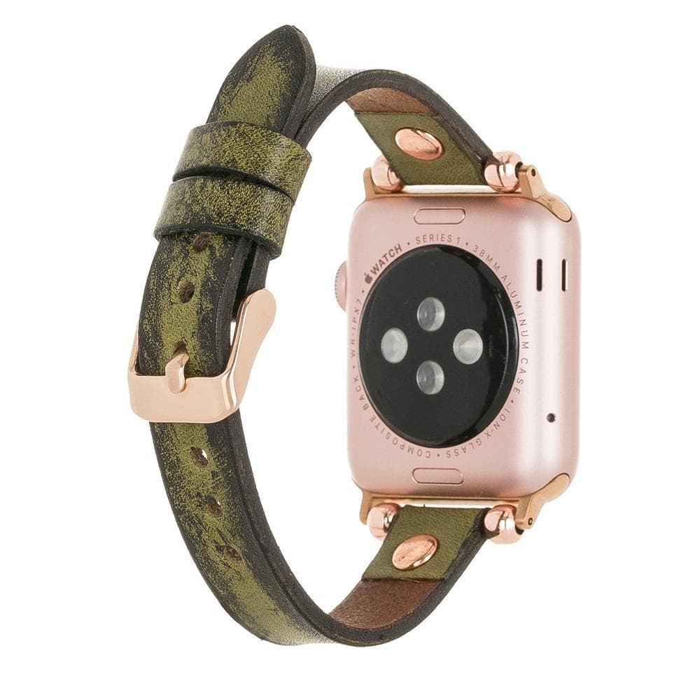 Leather Apple Watch Bands - Ferro Rose Gold Trok Style Bouletta