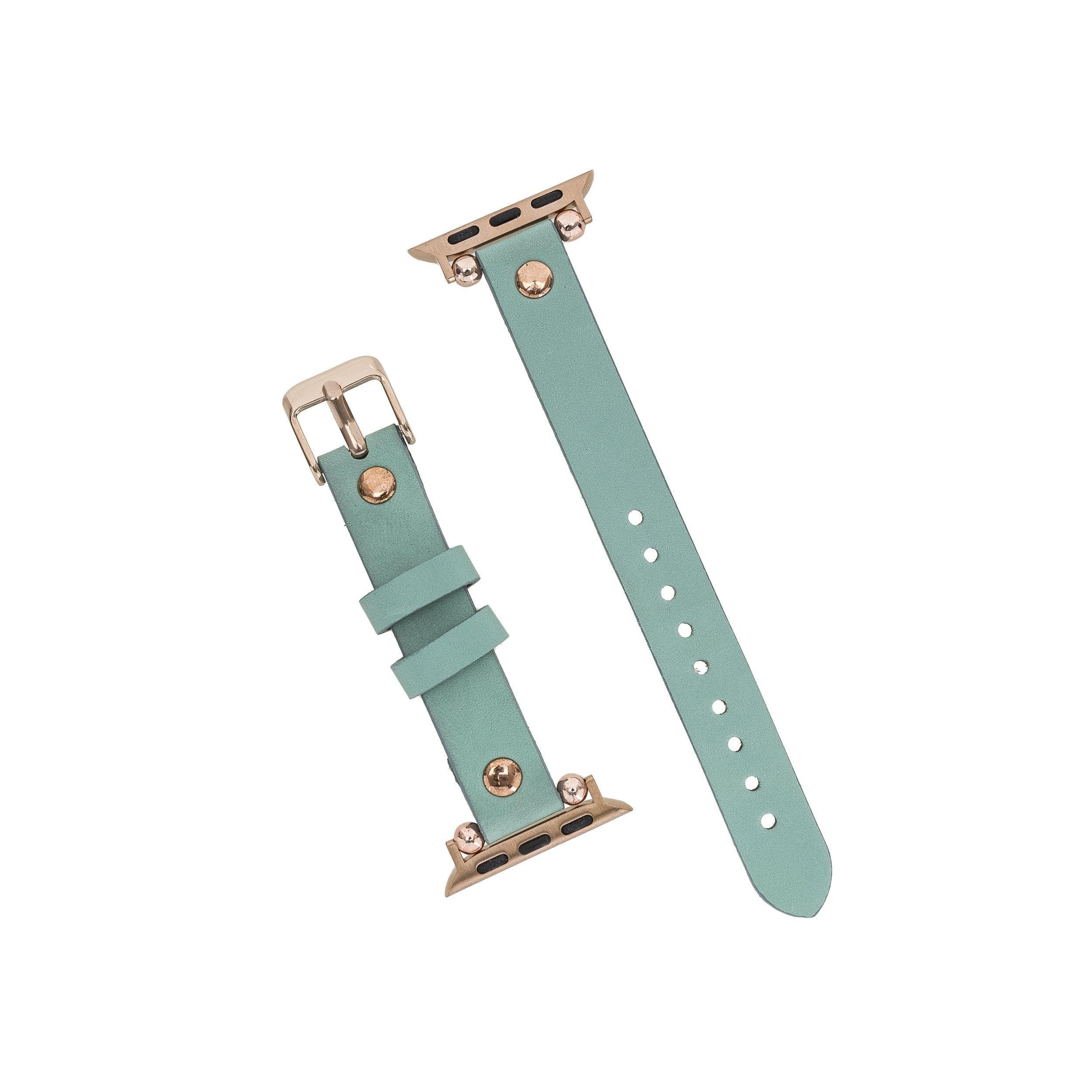Leather Apple Watch Bands - Ferro Rose Gold Trok Style Bouletta