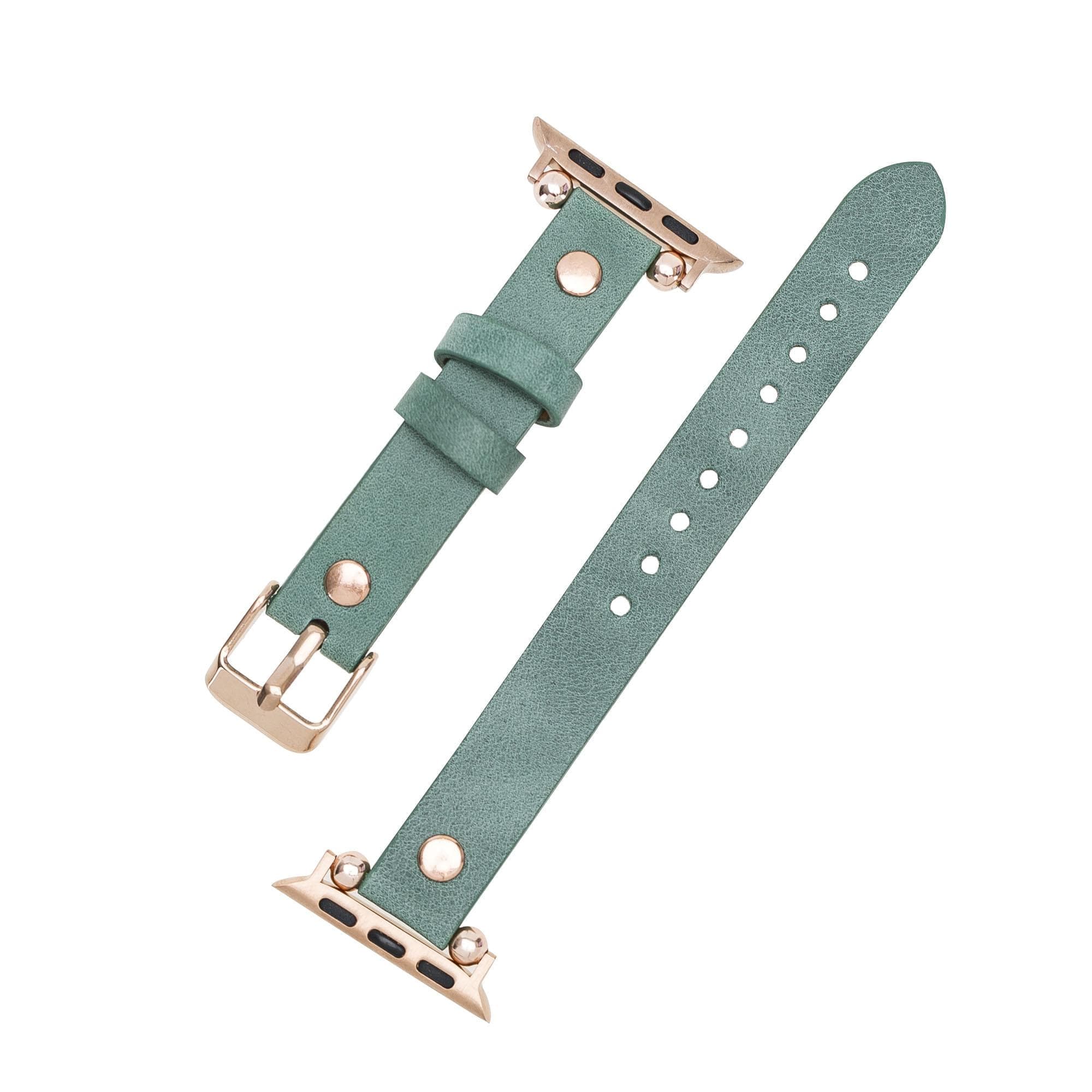 Leather Apple Watch Bands - Ferro Rose Gold Trok Style Bouletta