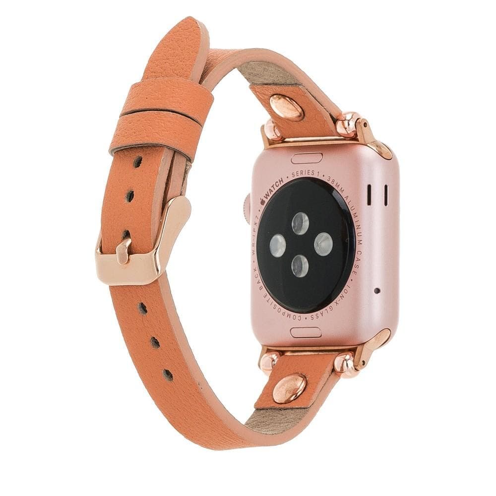 Leather Apple Watch Bands - Ferro Rose Gold Trok Style Bouletta