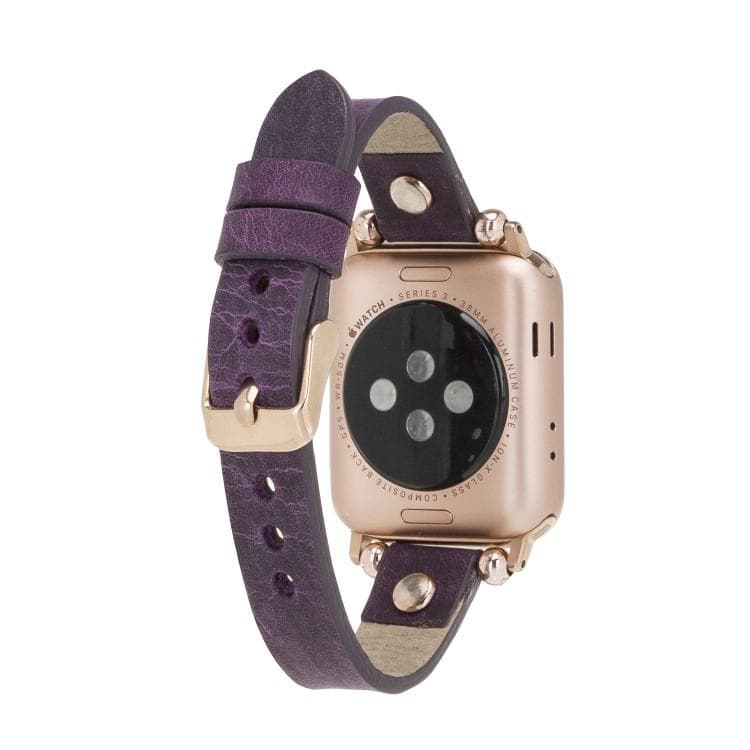 Leather Apple Watch Bands - Ferro Rose Gold Trok Style Bouletta