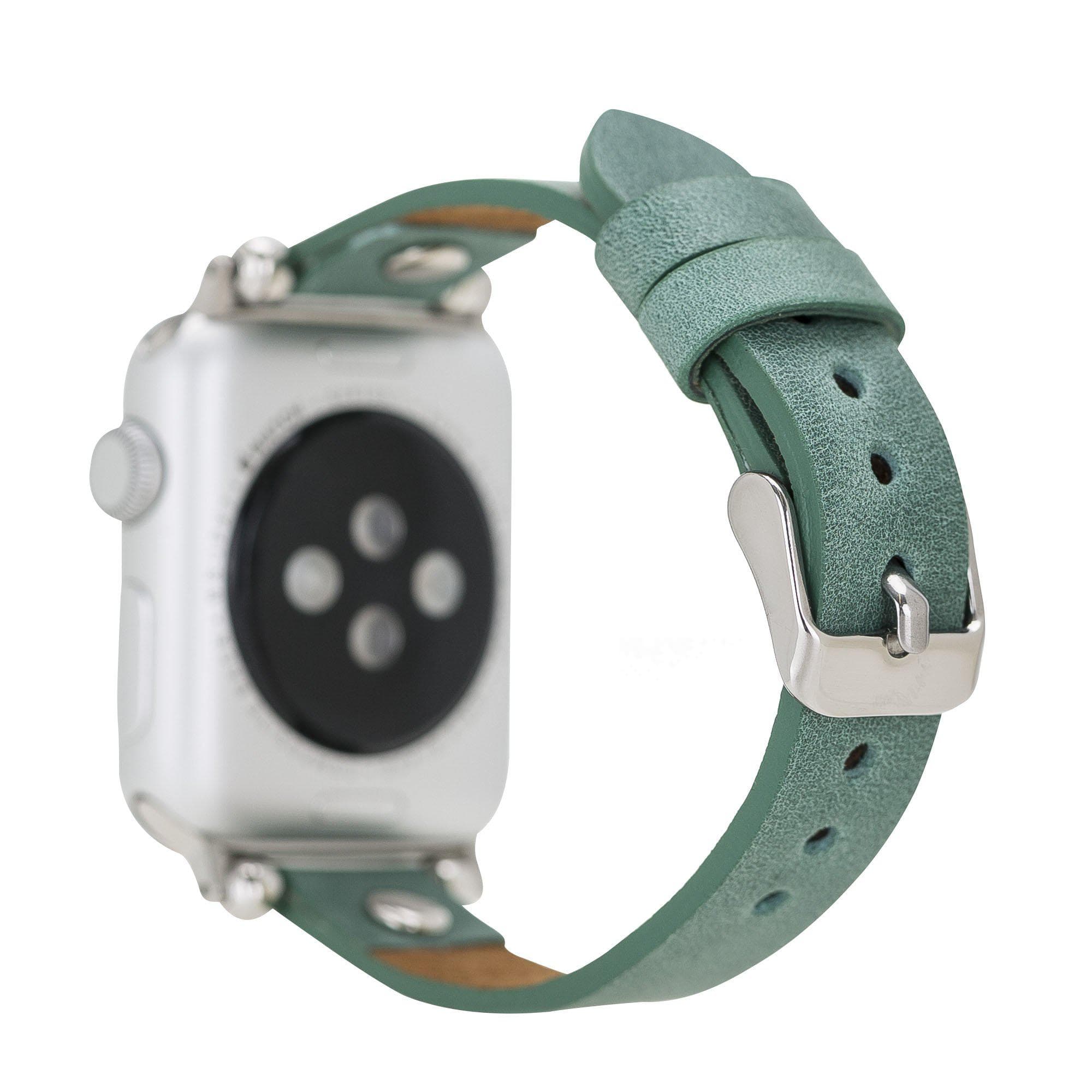 Leather Apple Watch Bands - Ferro Silver Trok Style Bouletta