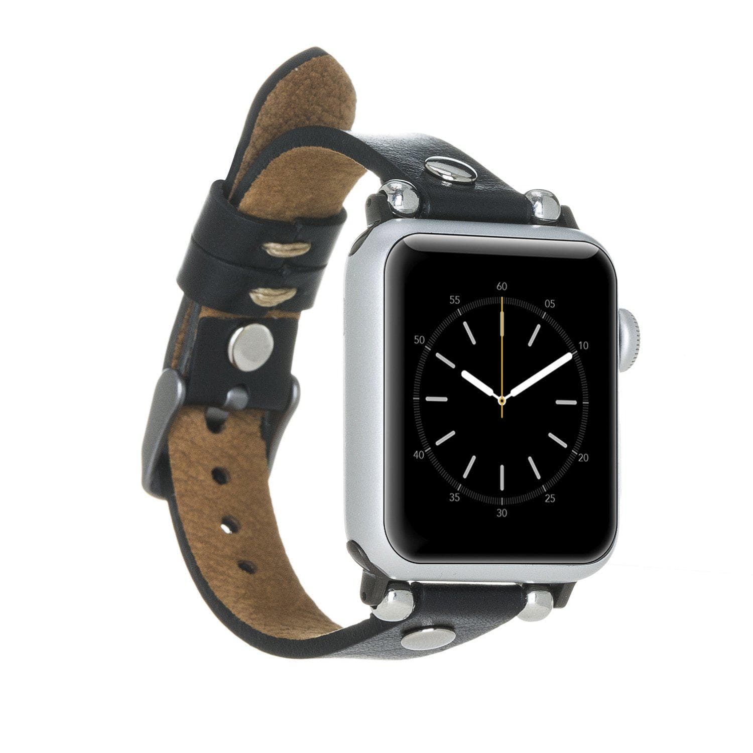 Leather Apple Watch Bands - Ferro Silver Trok Style RST1 Bouletta