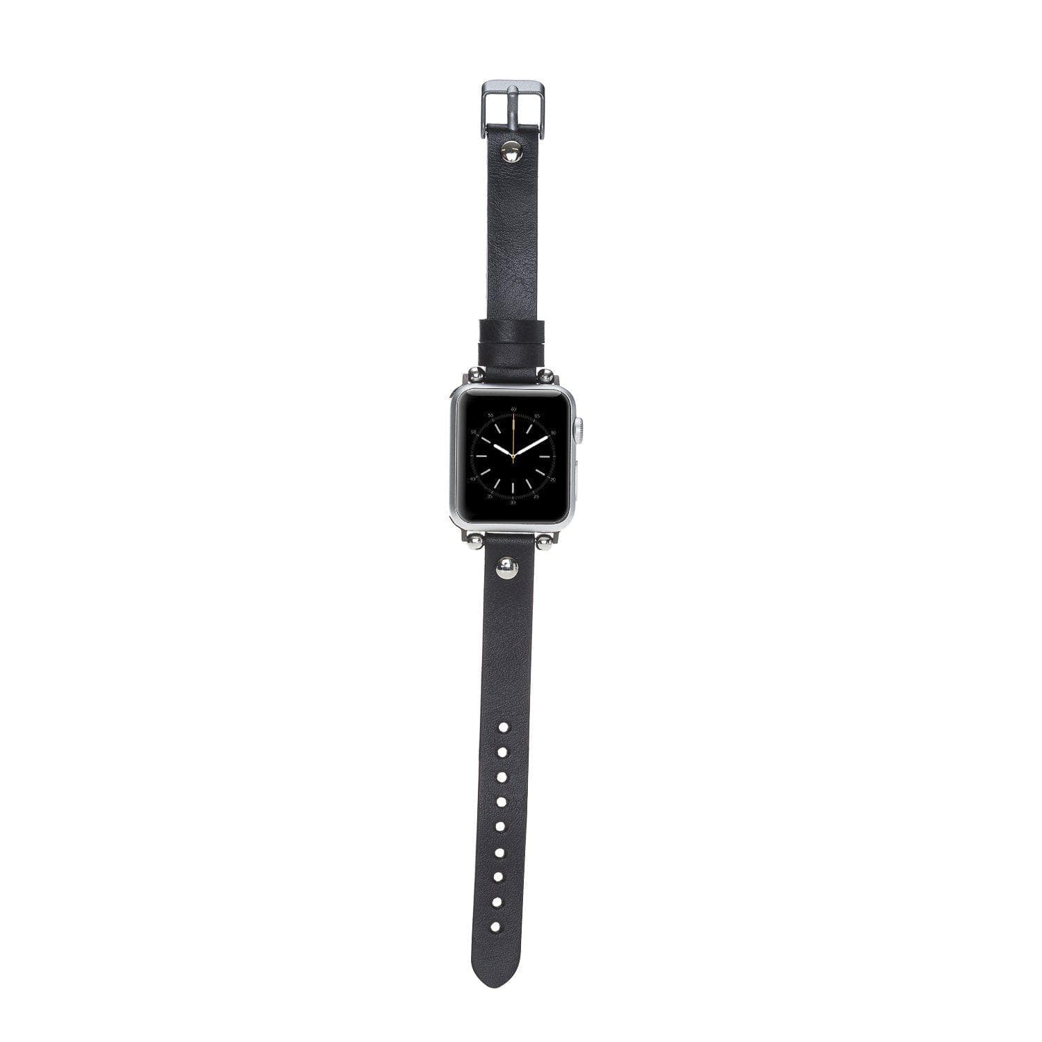 Leather Apple Watch Bands - Ferro Silver Trok Style Bouletta