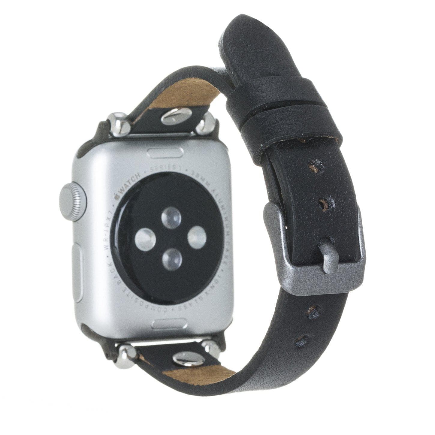 Leather Apple Watch Bands - Ferro Silver Trok Style Bouletta
