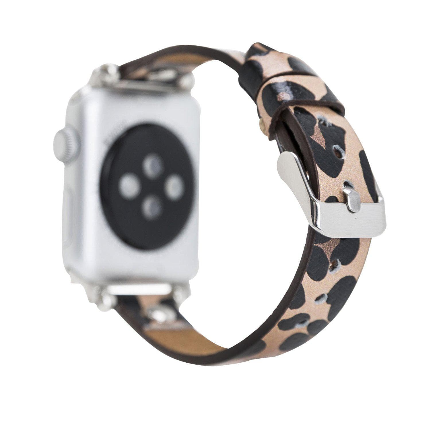 Leather Apple Watch Bands - Ferro Silver Trok Style LE02 Bouletta