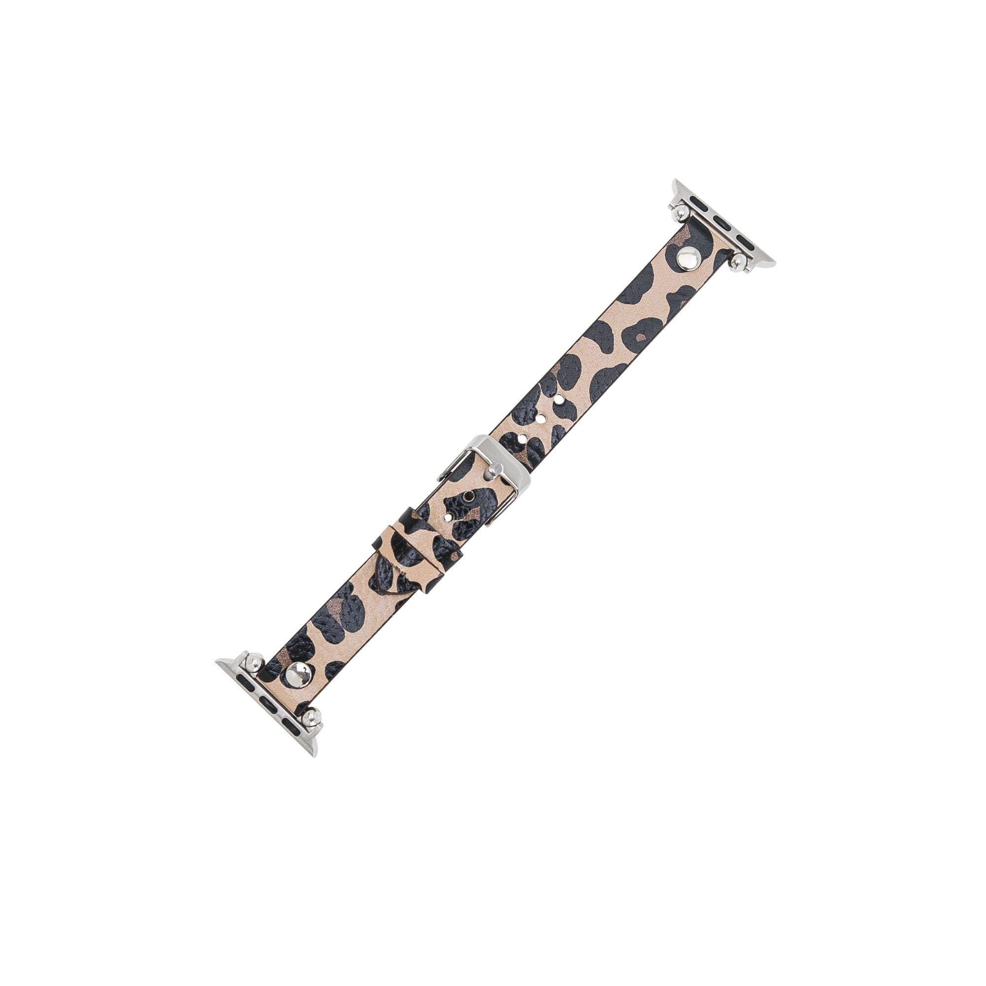 Leather Apple Watch Bands - Ferro Silver Trok Style LE02 Bouletta