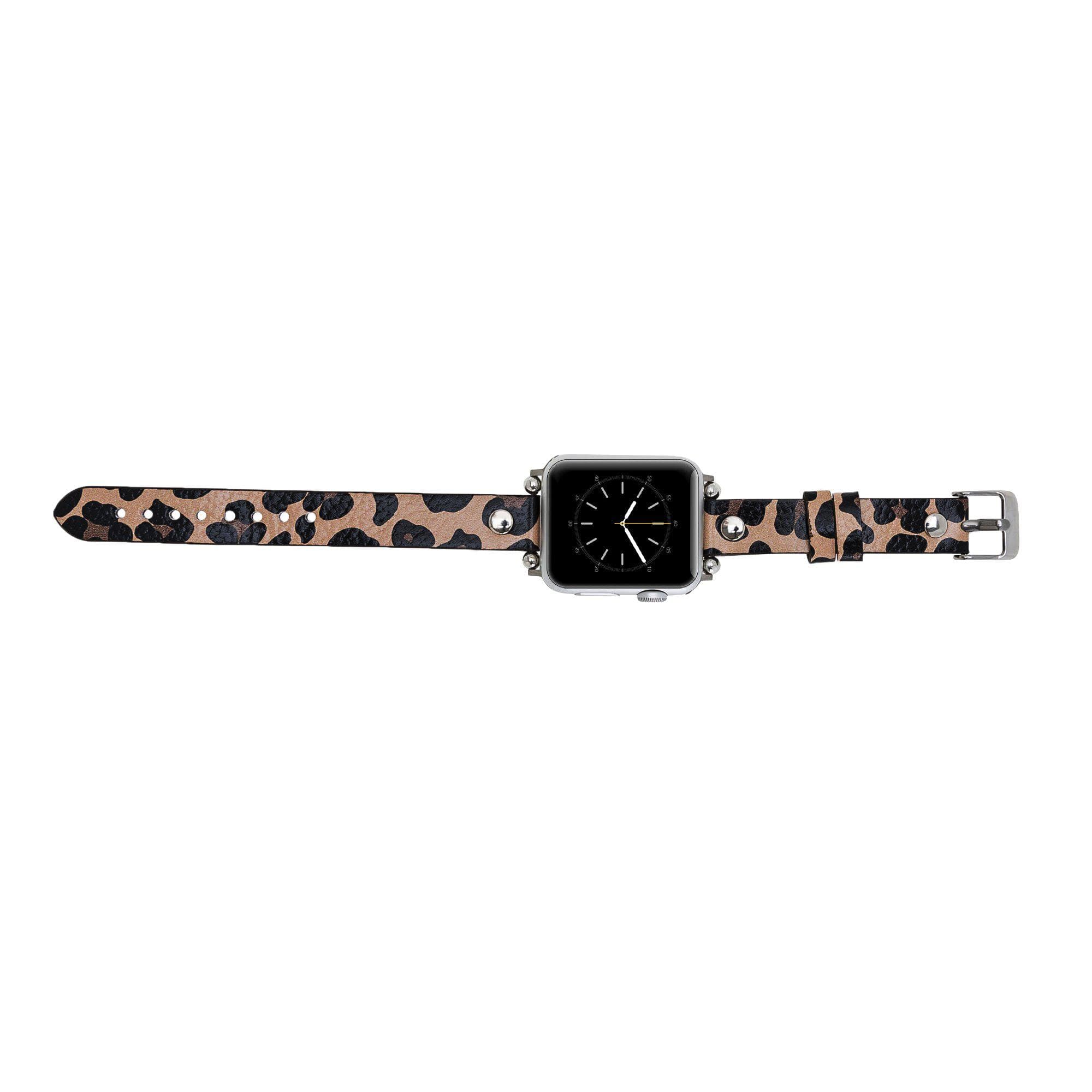 Leather Apple Watch Bands - Ferro Silver Trok Style LE02 Bouletta