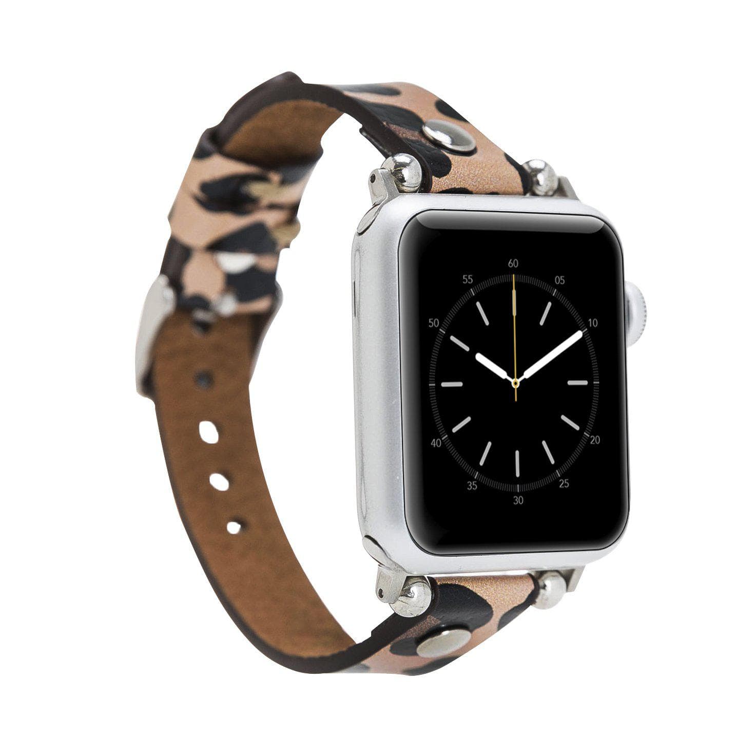 Leather Apple Watch Bands - Ferro Silver Trok Style LE02 Bouletta