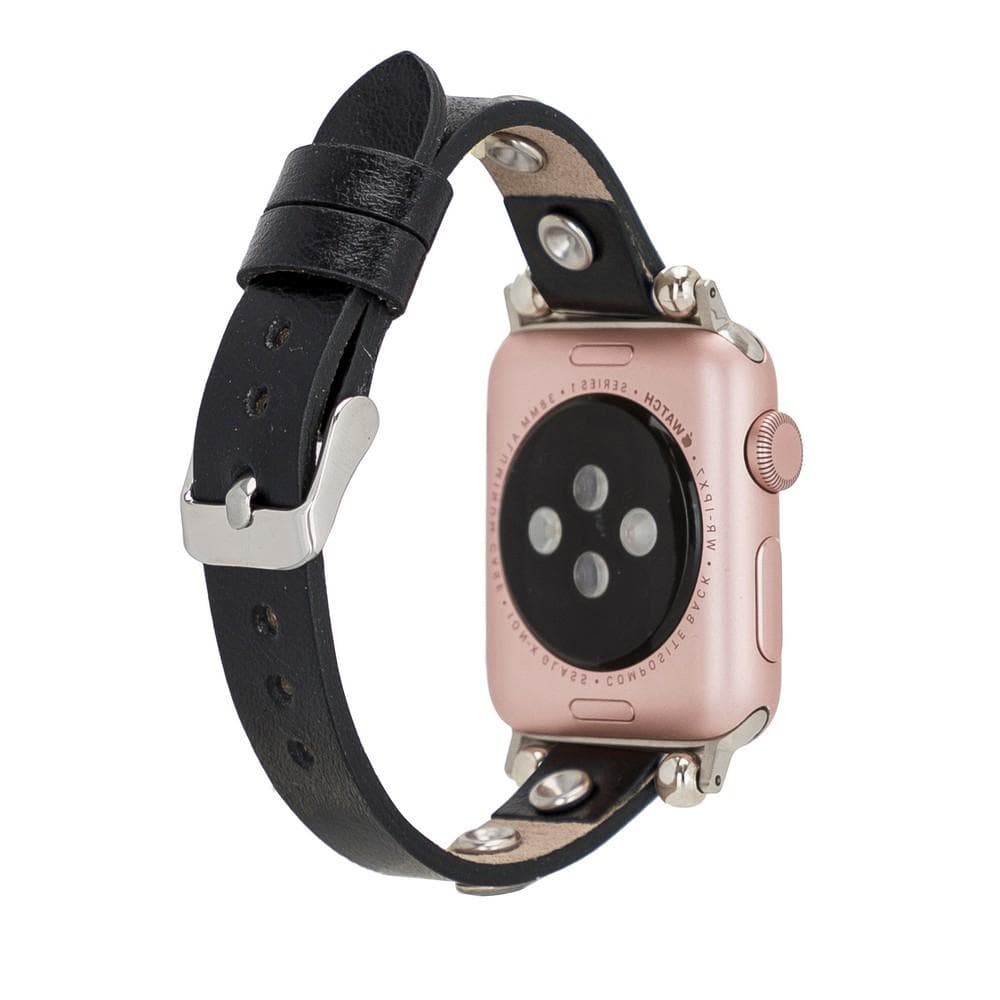 Leather Apple Watch Bands - Ferro Solitare Diamond Style RST1 Bouletta