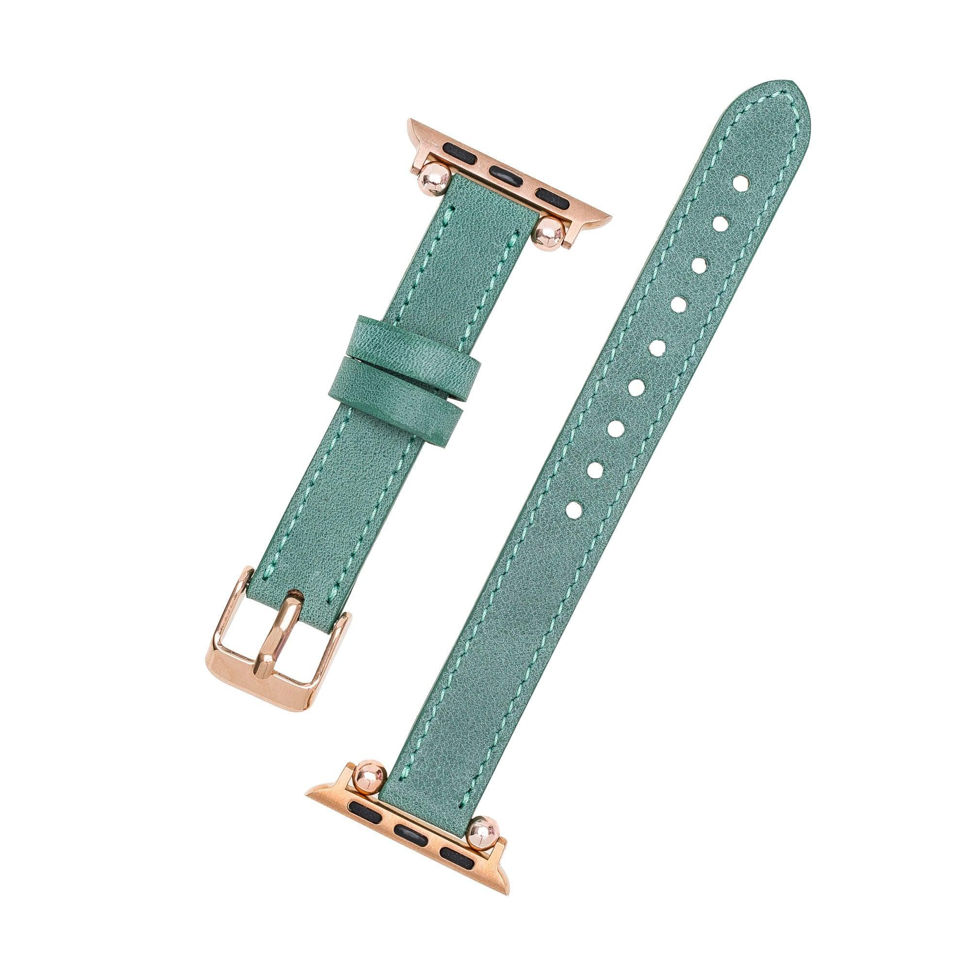 Leather Fitbit Watch Bands - Ferro Rose Trok Style Bouletta