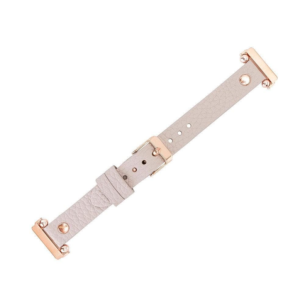 Leather Fitbit Watch Bands - Ferro Rose Trok Style Bouletta