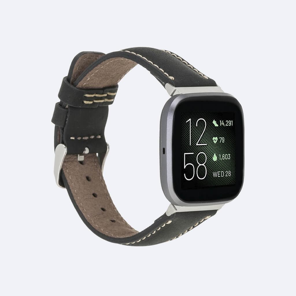 Classic Fitbit Leather Straps Black Bouletta