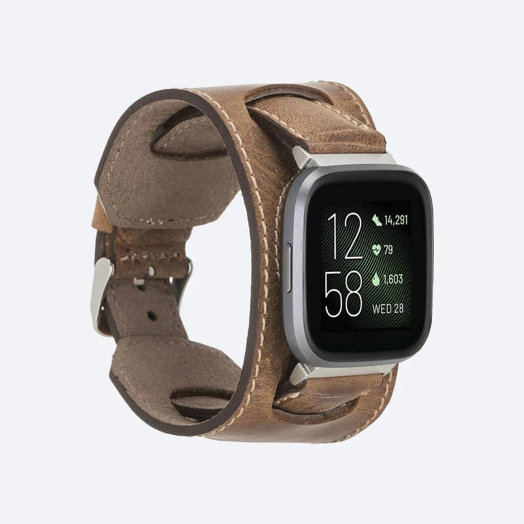 Cuff FitBit Leather Strap Brown Bouletta