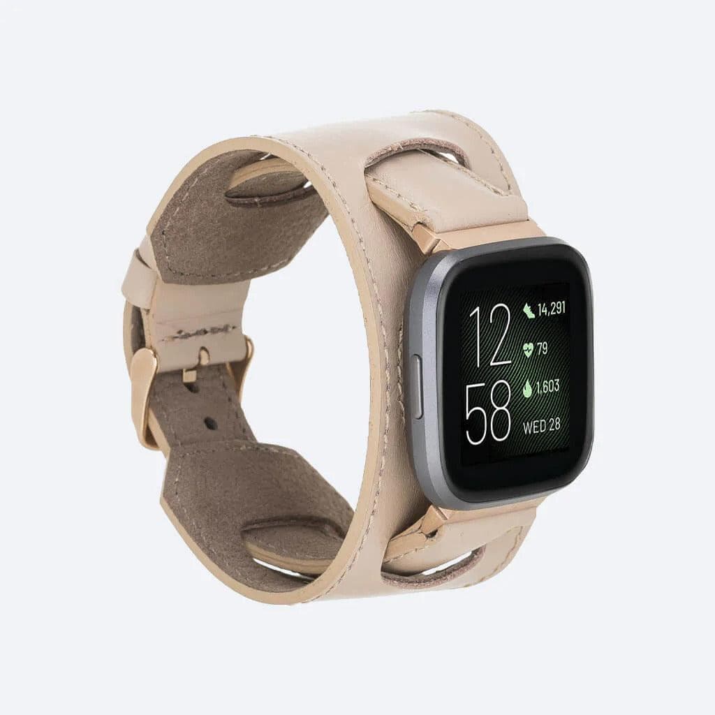 Cuff FitBit Leather Strap Cream Bouletta