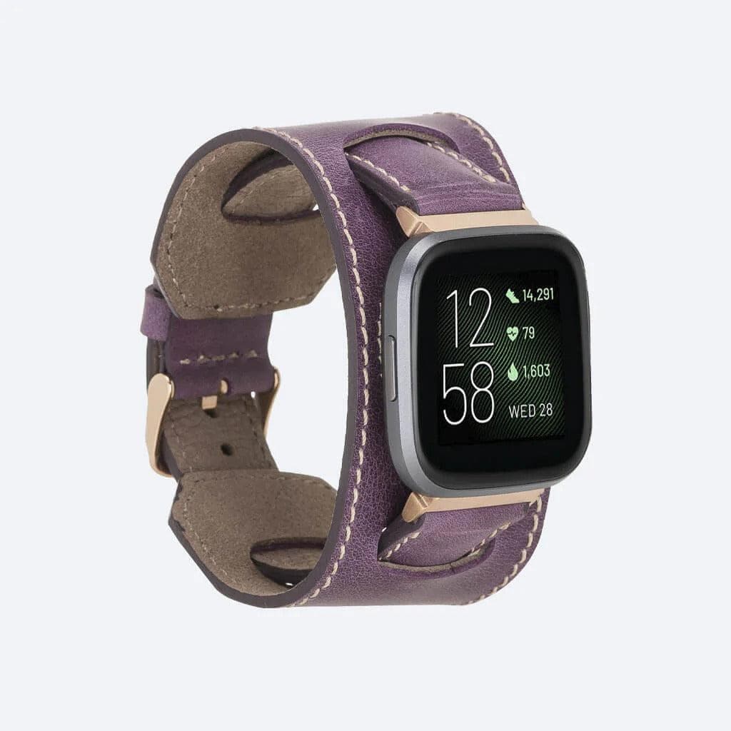 Cuff FitBit Leather Strap Purple Bouletta