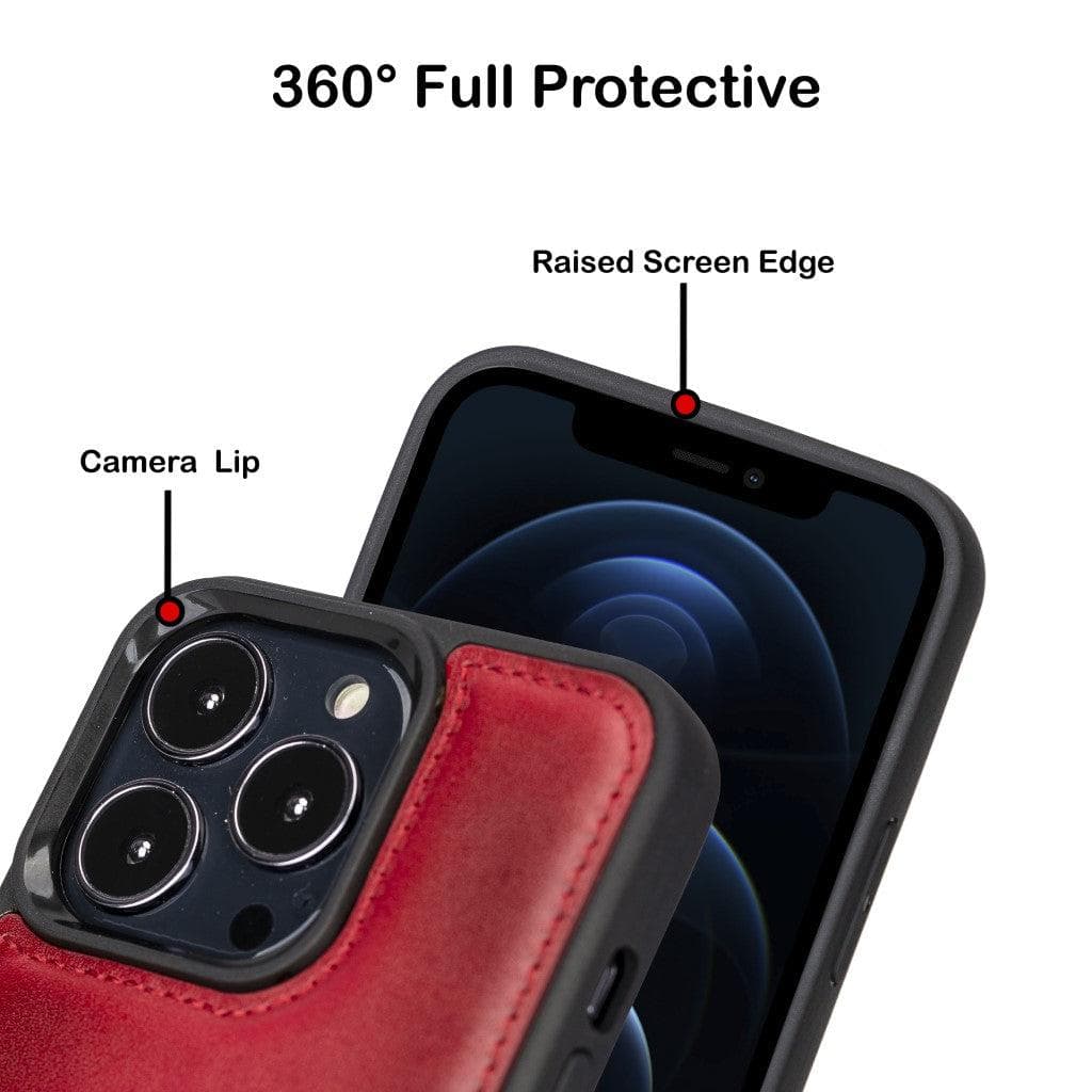 Flexible Leather Back Cover with Card Holder for iPhone 13 Series Bouletta LTD