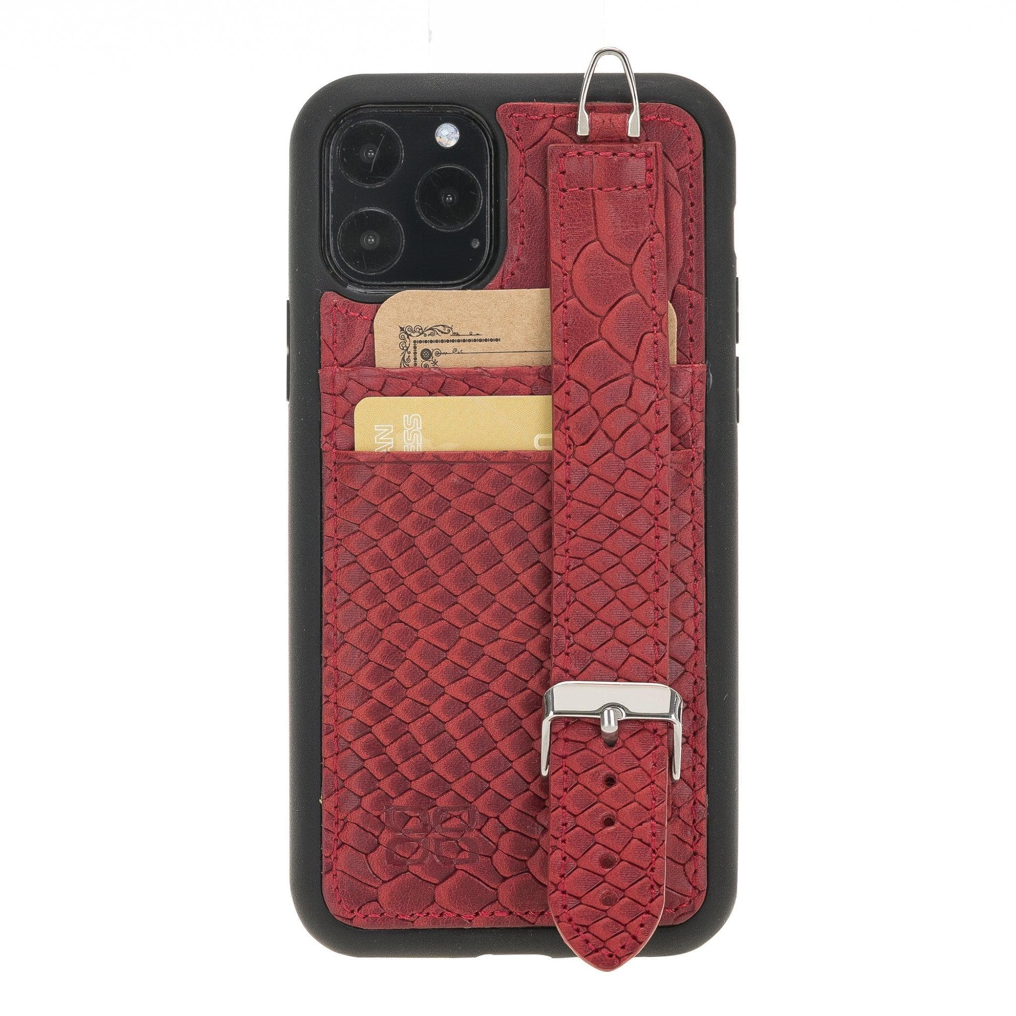 Flexible Leather Back Cover with Hand Strap for iPhone X Series iPhone XS Max / Snake Red Bouletta LTD