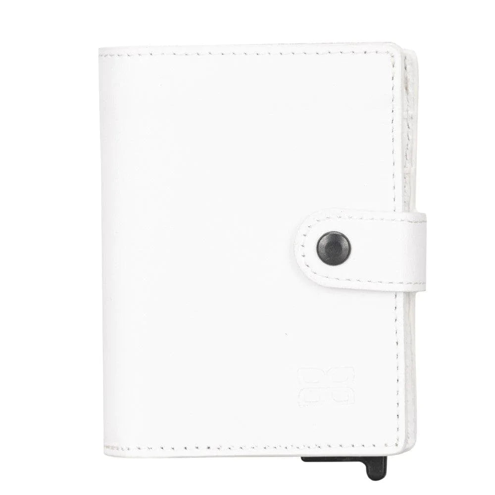 Leather Palertag Zip Mechanical Card Holder White Bouletta