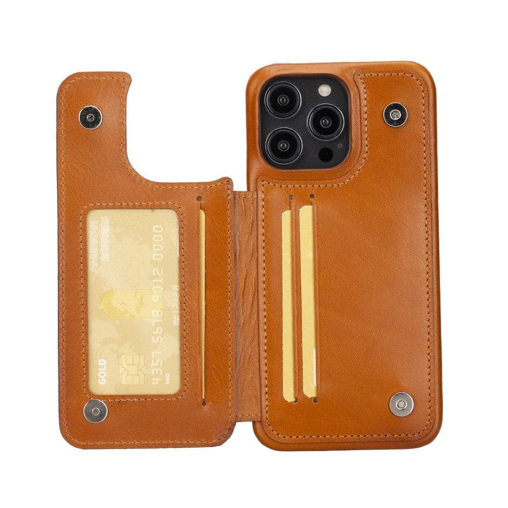 Bouletta Apple iPhone 14 Detachable and Zipper Leather Wallet Case, iPhone 14 Pro Max / Tan / Leather
