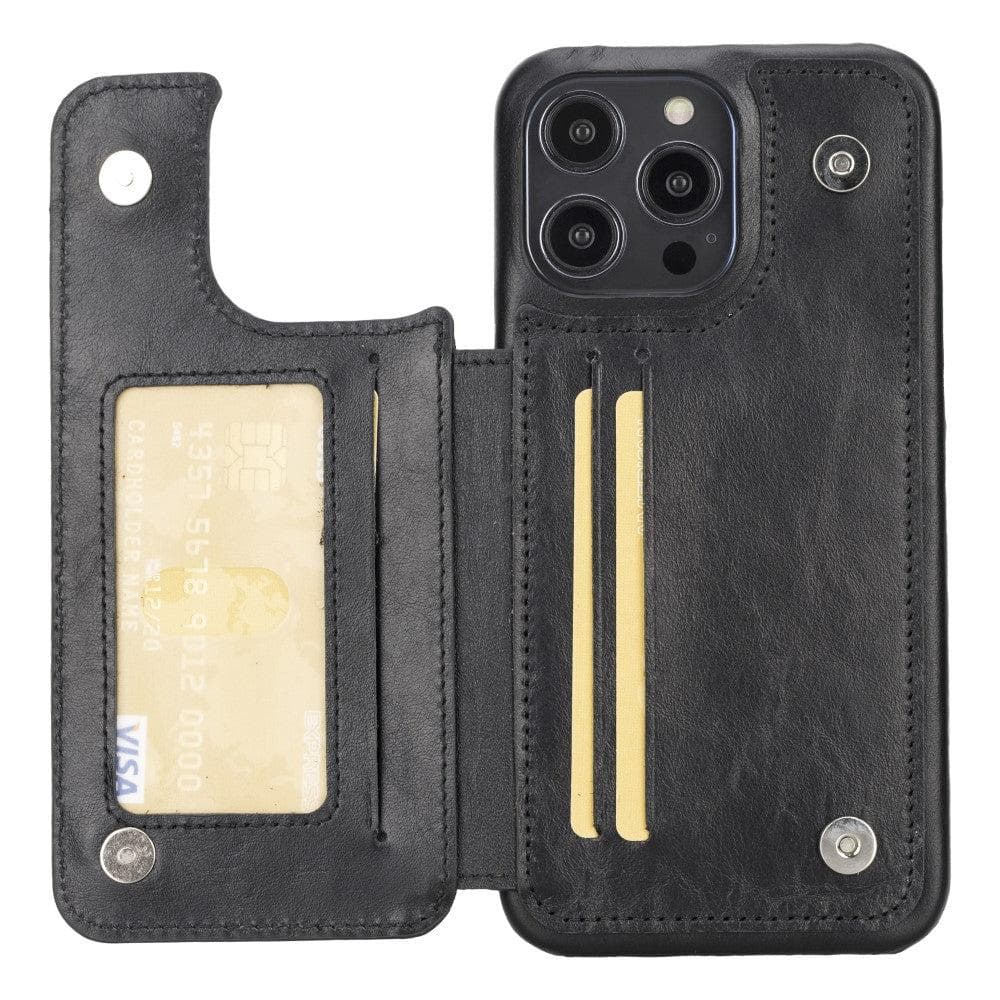 Leather Slim Ultimate Book Wallet Apple iPhone 14 Series iPhone 14 Pro Max / Black Bouletta LTD