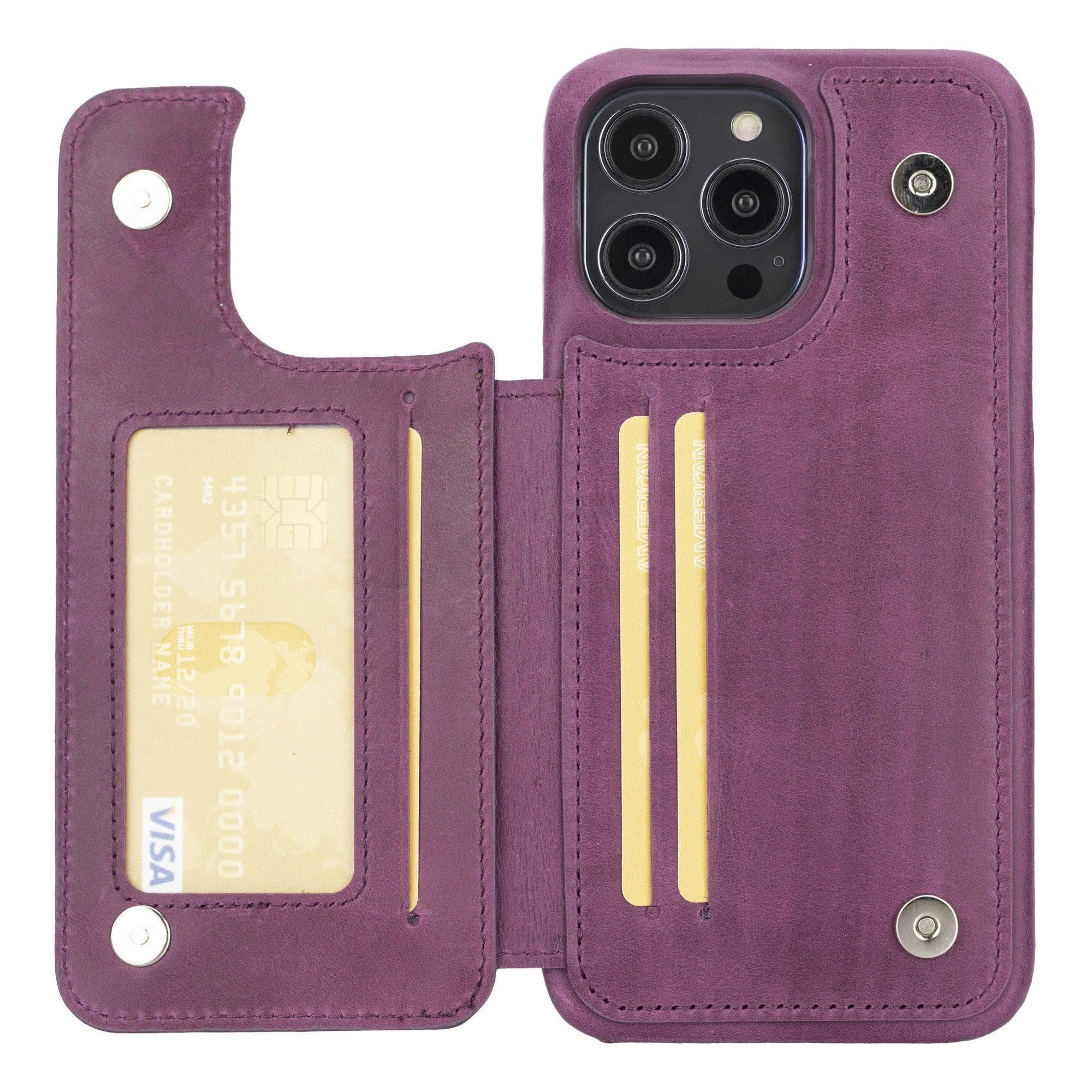Leather Slim Ultimate Book Wallet Apple iPhone 14 Series iPhone 14 Pro Max / Purple Bouletta LTD