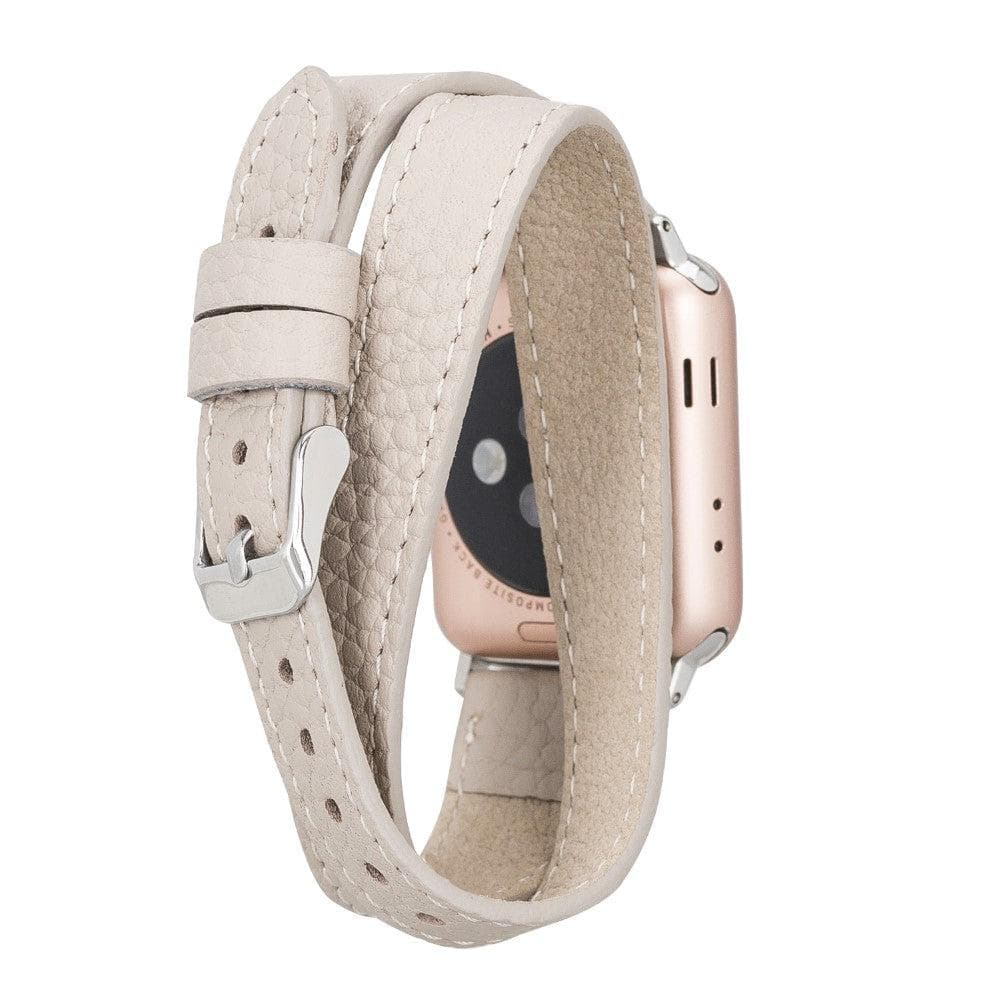 Leeds Double Tour Slim Apple Leather Watch Strap Bouletta