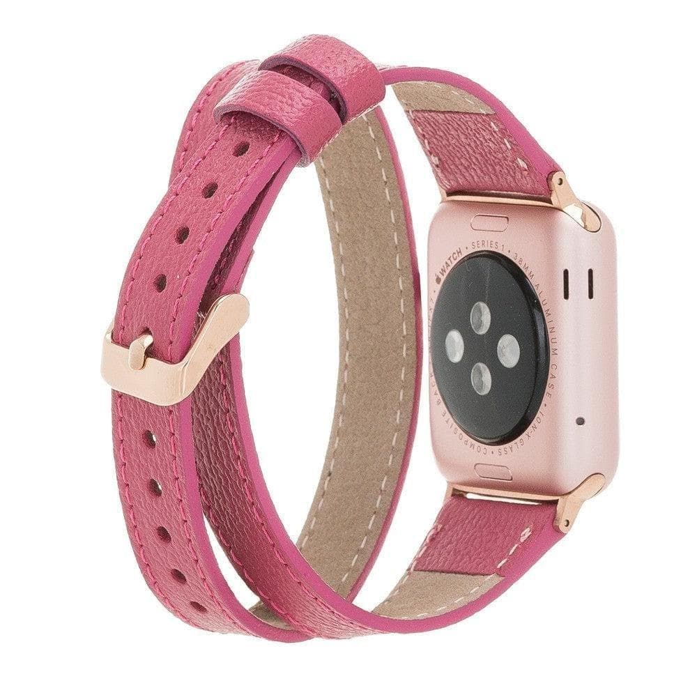 Leeds Double Tour Slim Apple Leather Watch Strap Bouletta