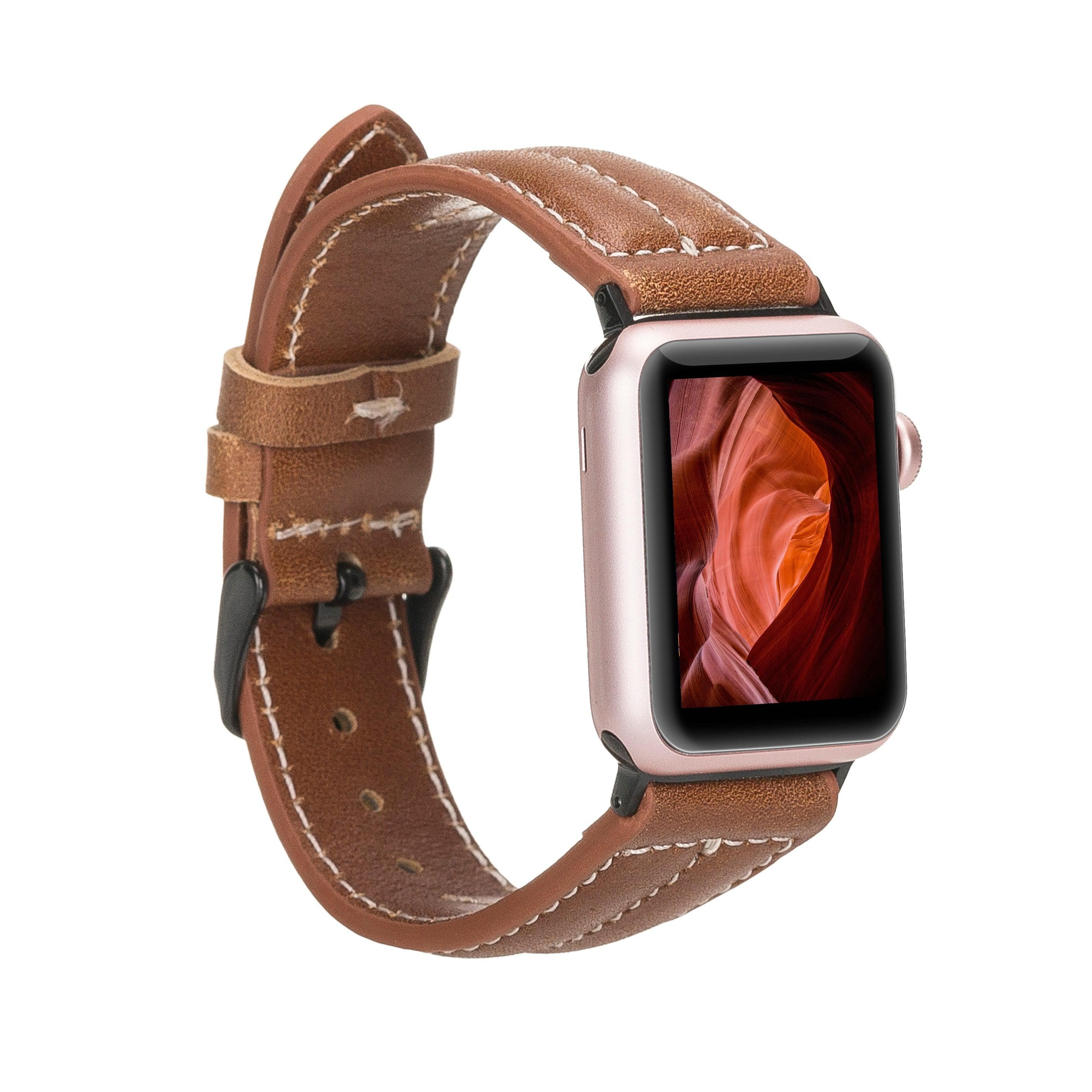 Lincoln Classic Apple Watch Leather Strap Taba-NM3 Bouletta