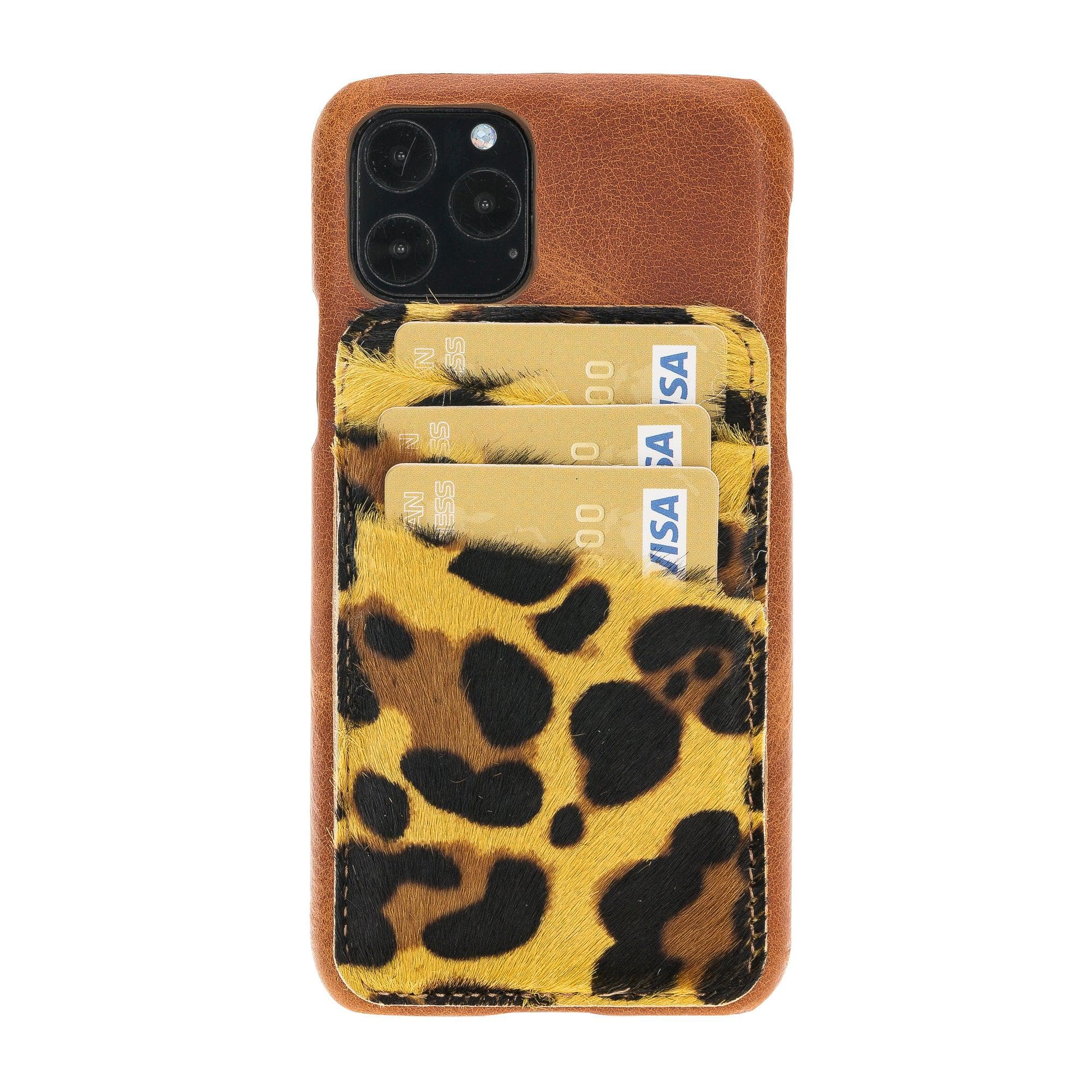 Ultimate Jacket Cases with Detachable Card Holder for iPhone 11 Series iPhone 11 Pro / Brown-Leopard Bouletta LTD